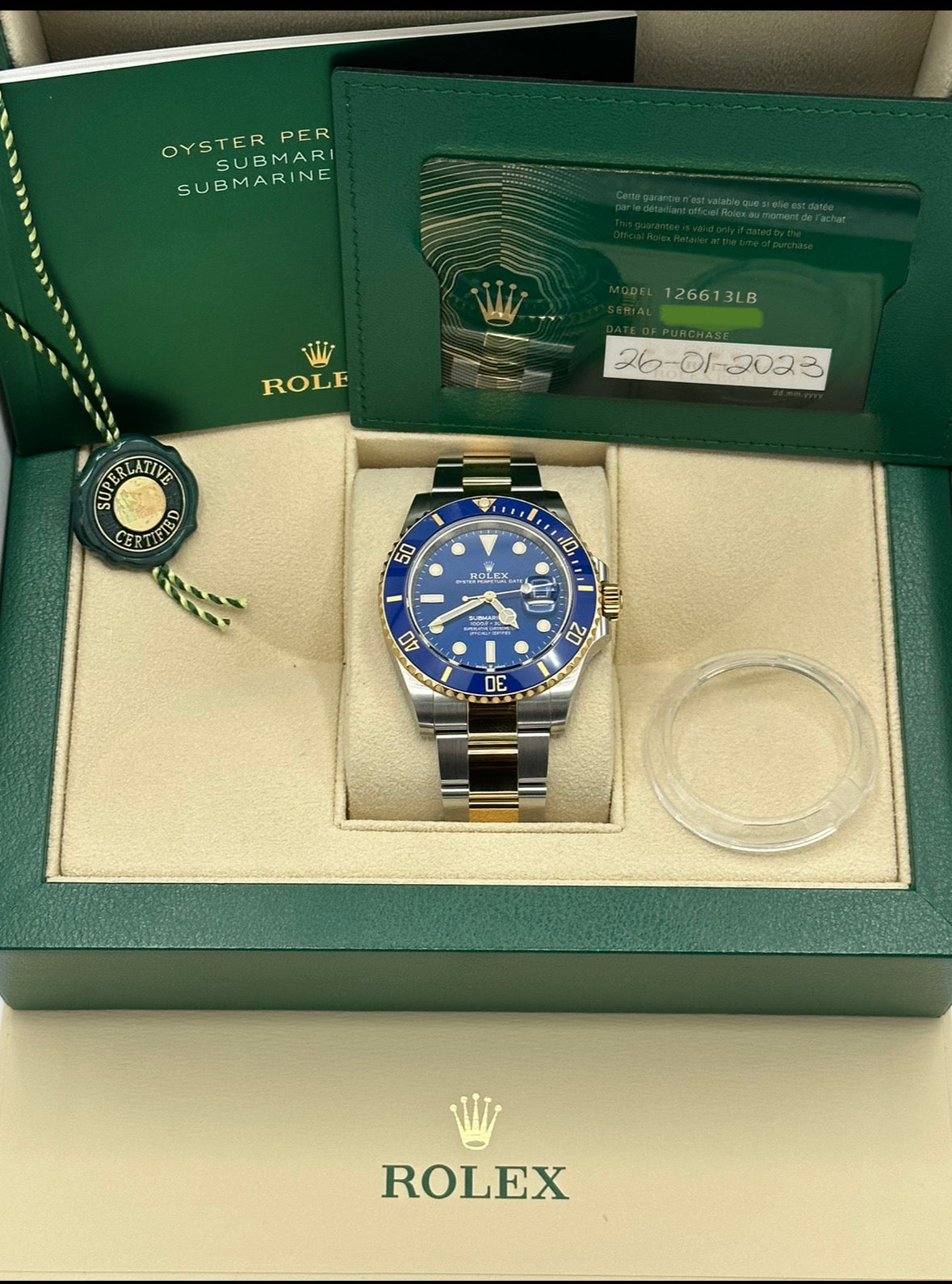 2023 Rolex Submariner "Bluesy" 126613LB Two-Tone Blue Dial - MyWatchLLC