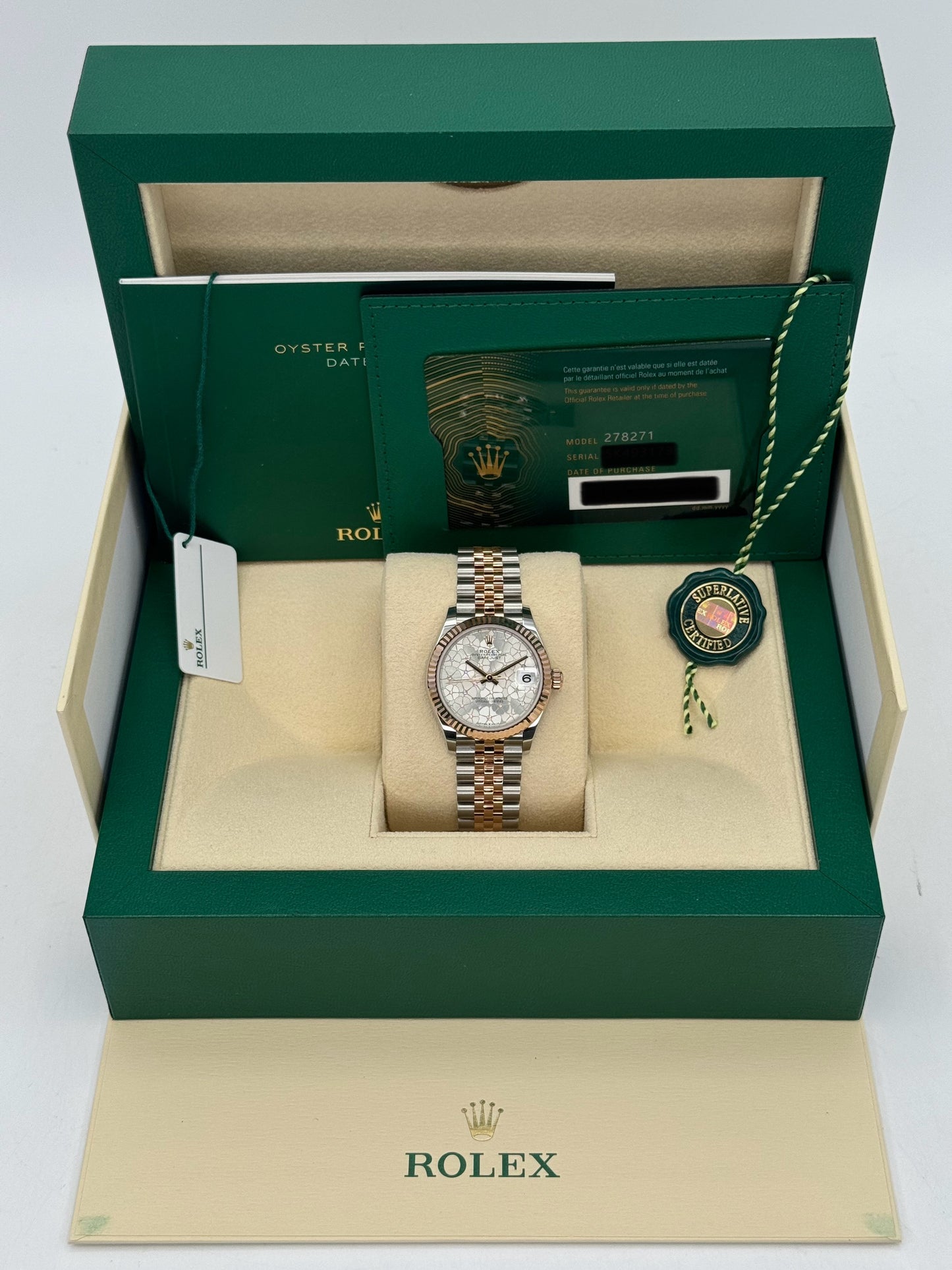 NEW 2024 Rolex Ladies Datejust 31mm 278271 Jubilee Floral Motif Dial