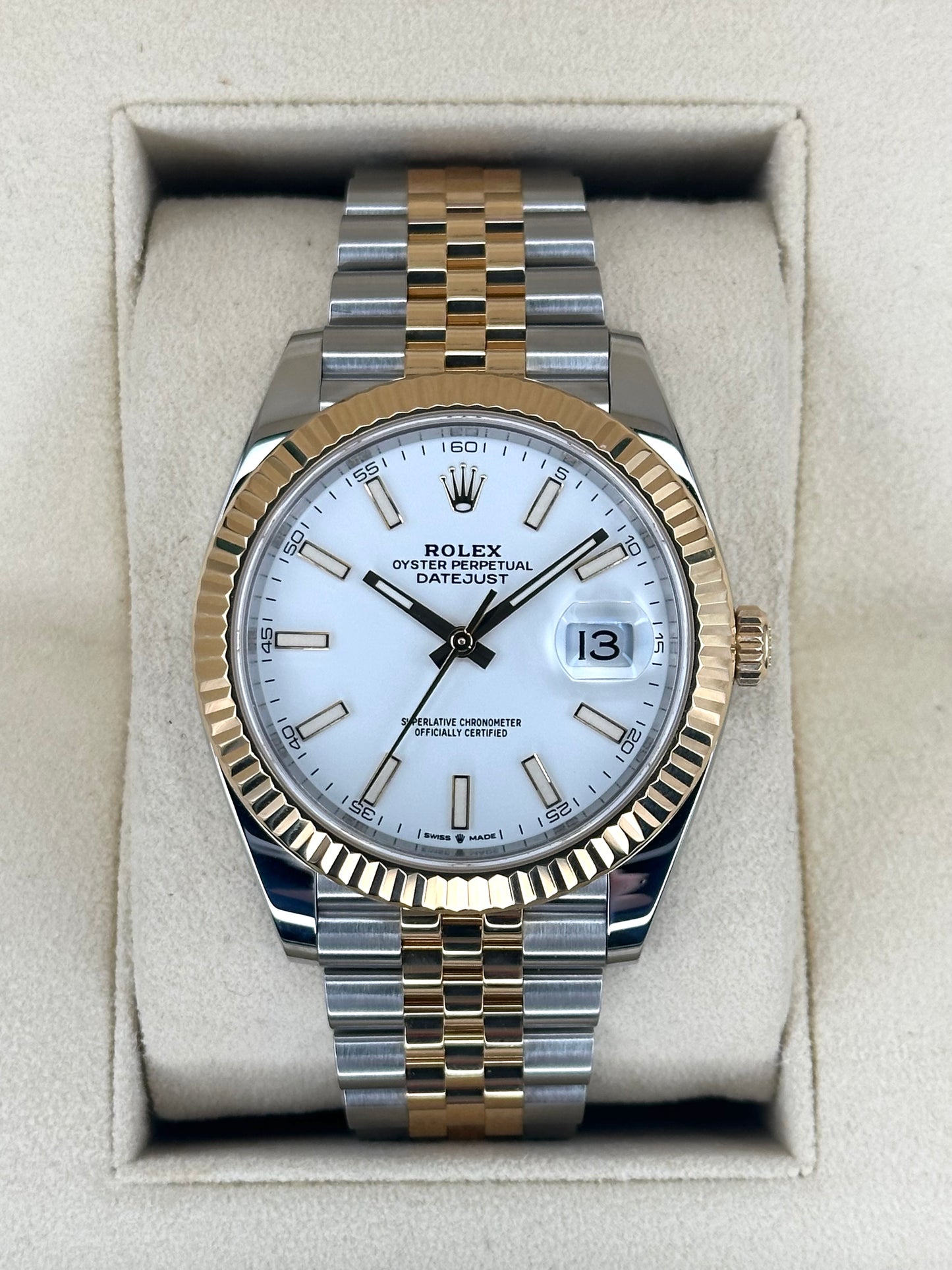 2022 Rolex Datejust 41mm 126333 Two-Tone Jubilee White Dial