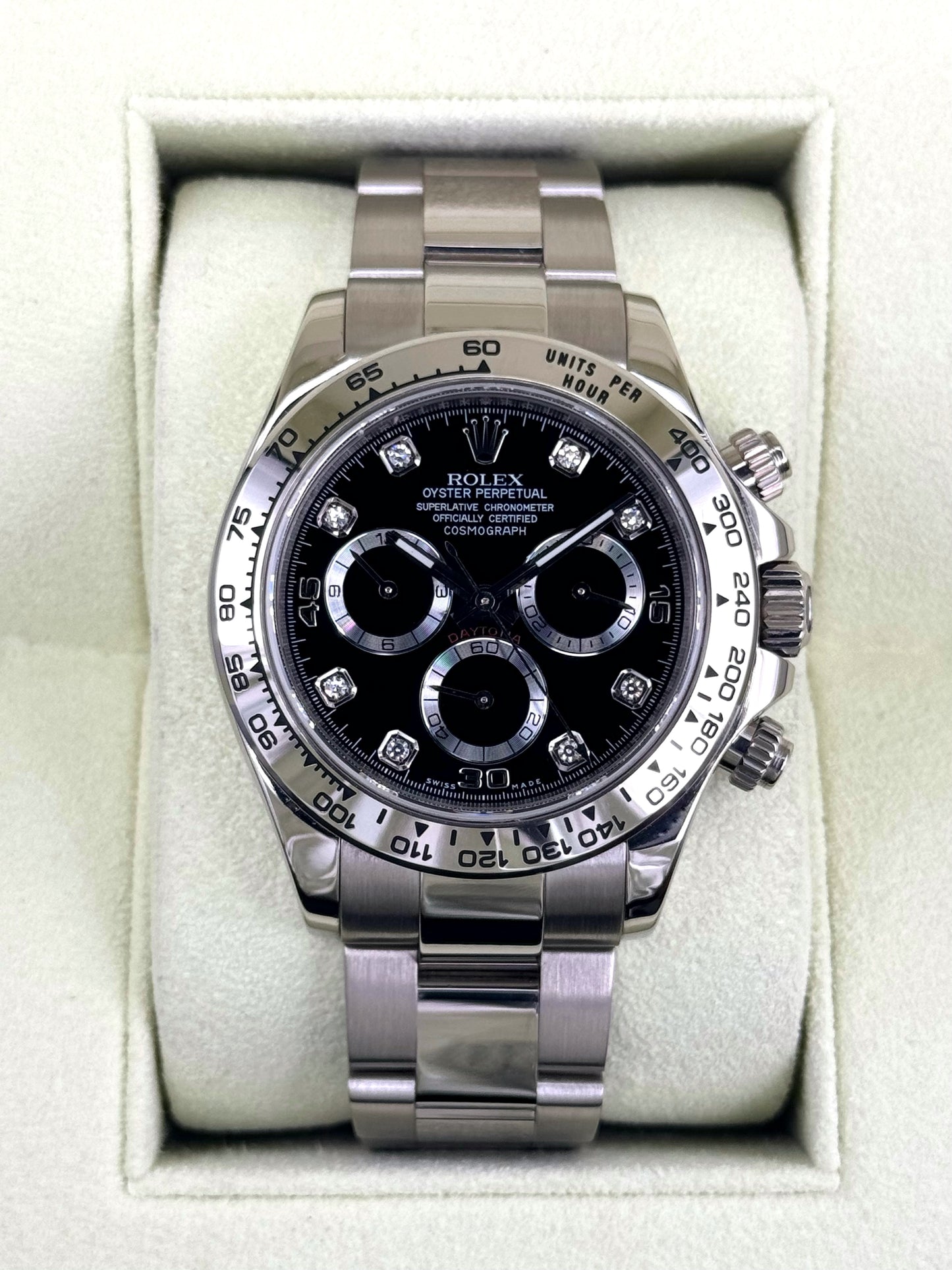 2009 Rolex Daytona 40mm 116509 White Gold Black Diamond Dial