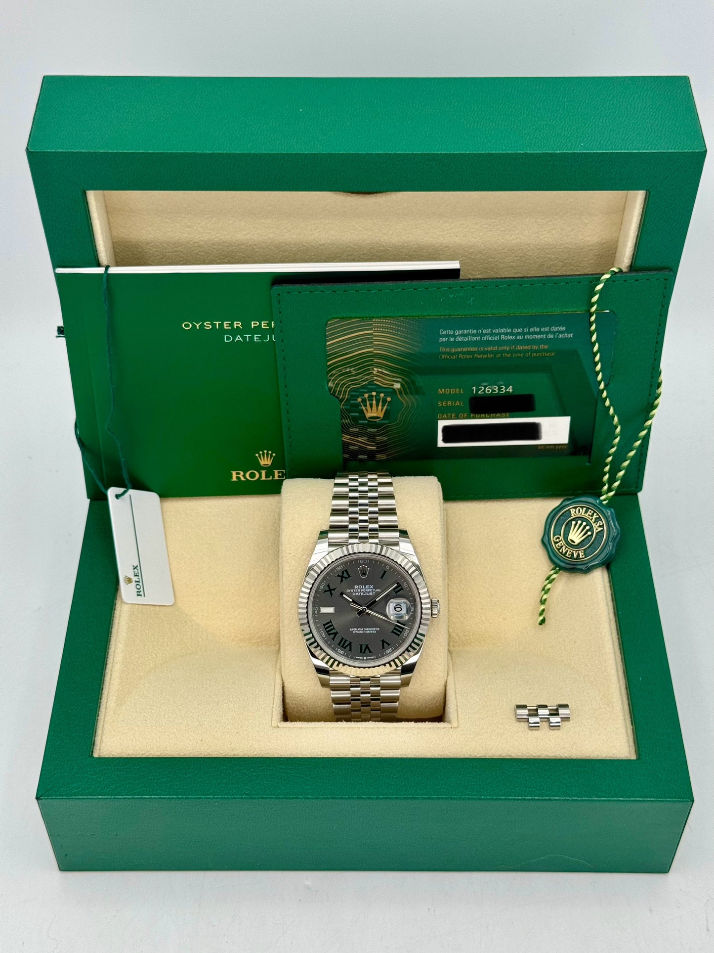 2024 Rolex Datejust 41mm 126334 Jubilee Wimbledon Dial