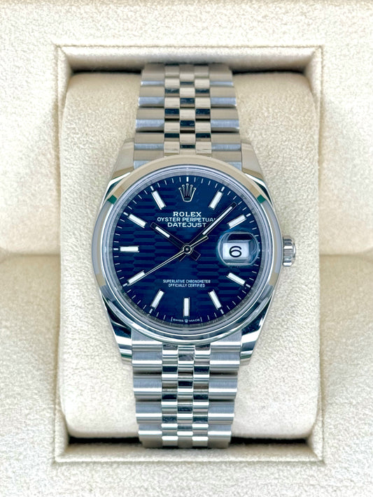 Rolex 2024 Datejust 36mm 126200 Jubilee Blue Motif Dial