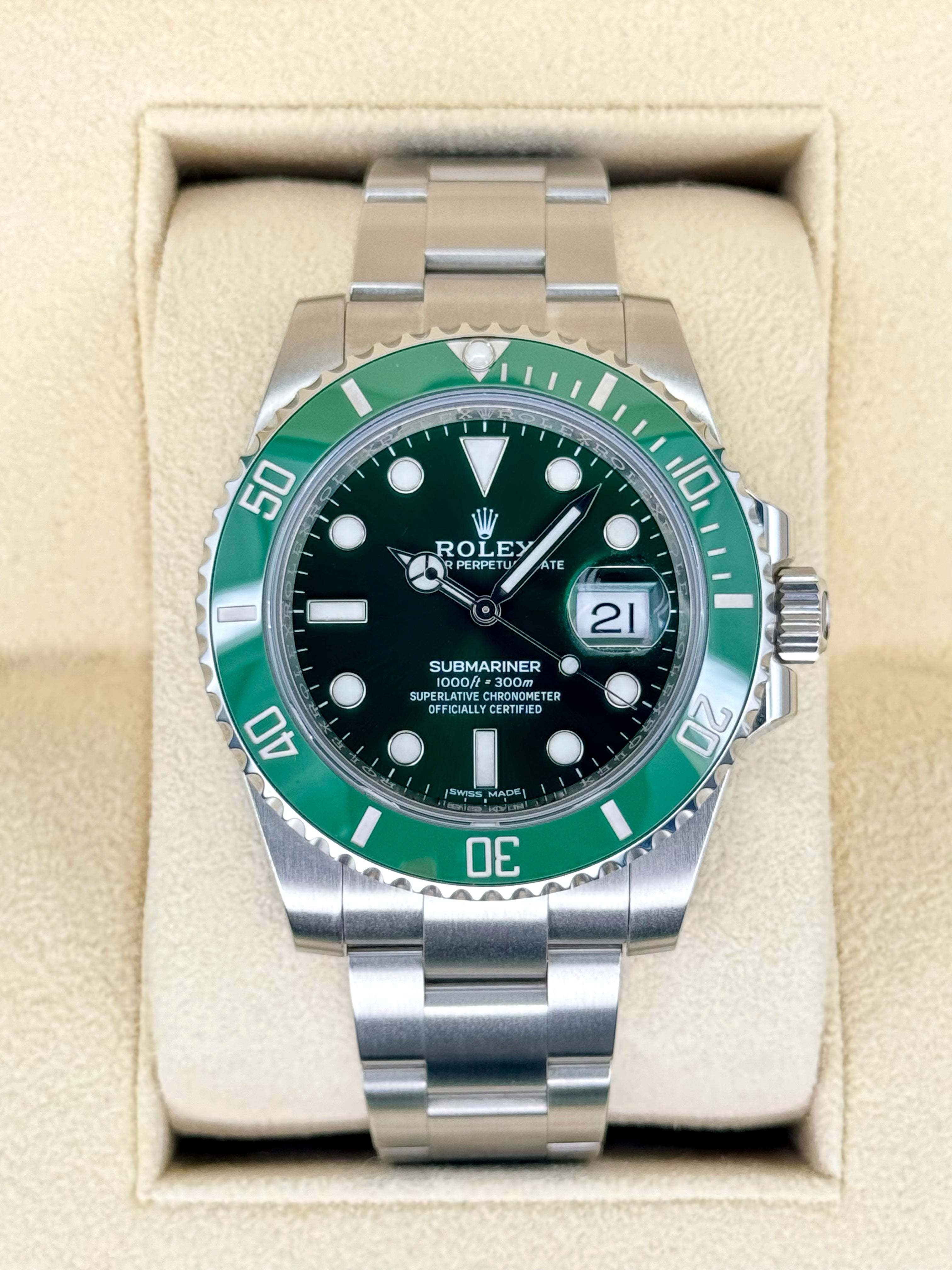 2019 Rolex Submariner Hulk 40mm 116610LV Green Dial MyWatchLLC