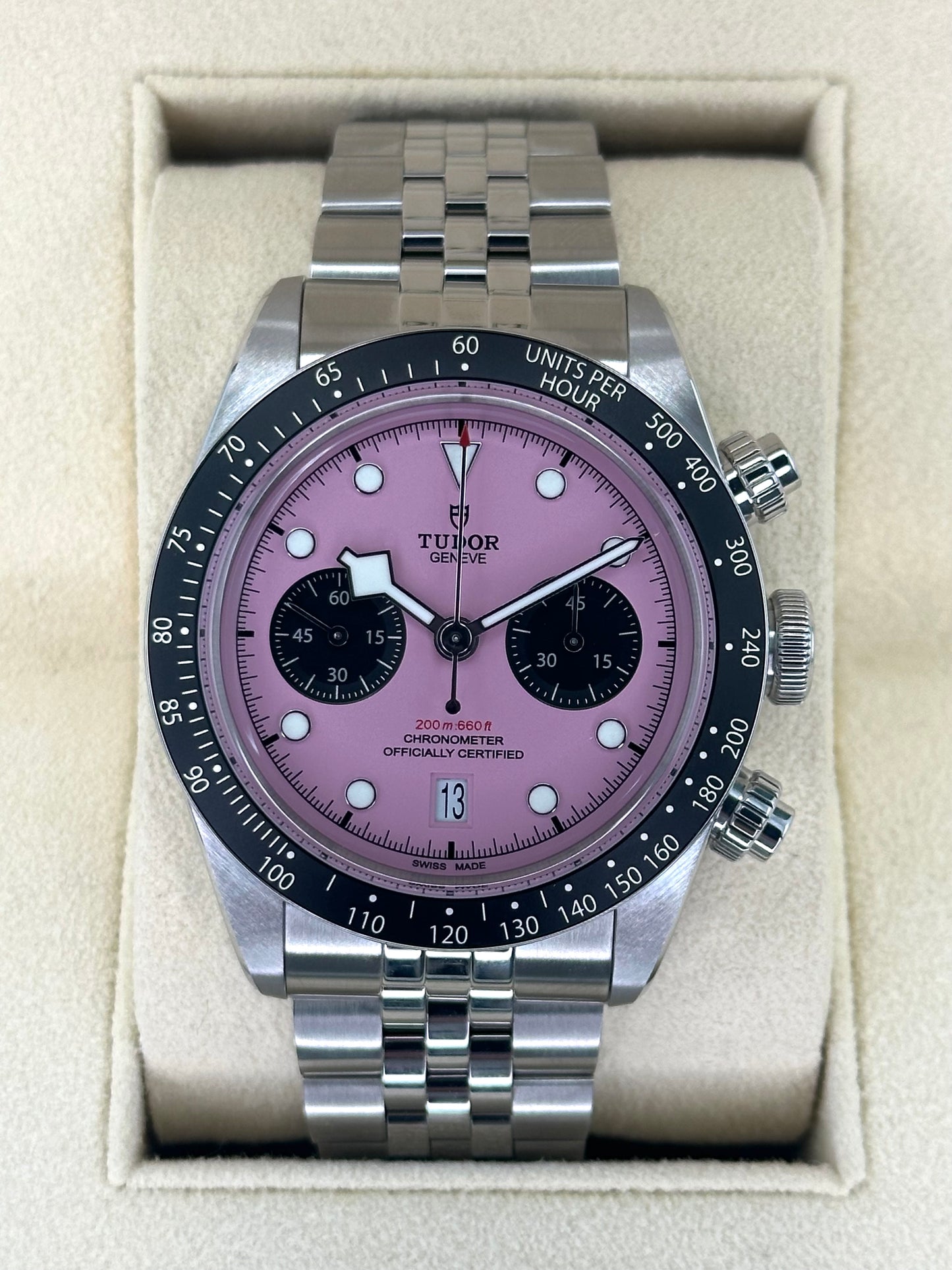 NEW 2024 Tudor Black Bay Chrono 41mm 79360N Stainless Steel Pink Dial