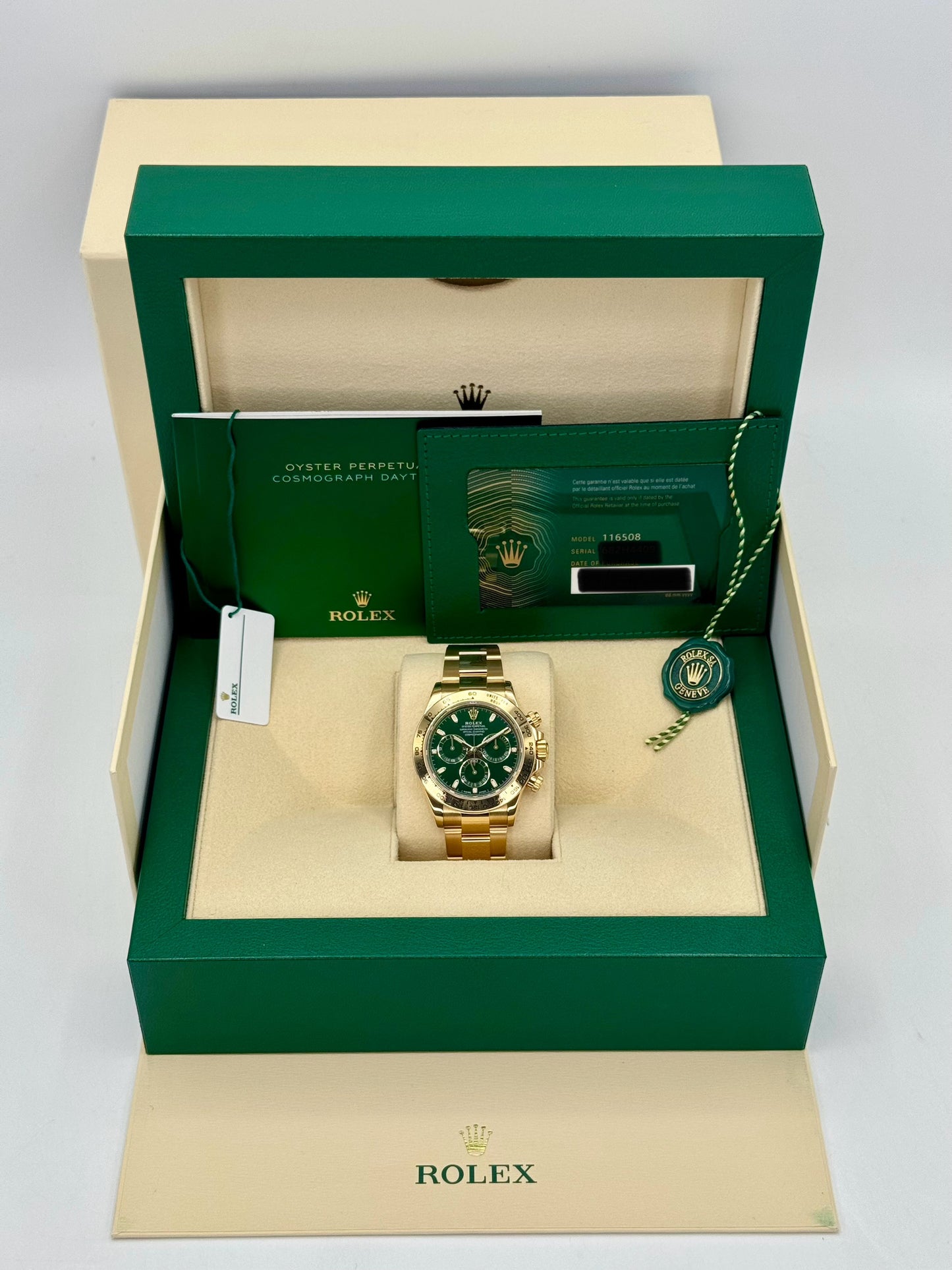 2022 Rolex Daytona "John Mayer" 40mm 116508 Yellow Gold Green Dial