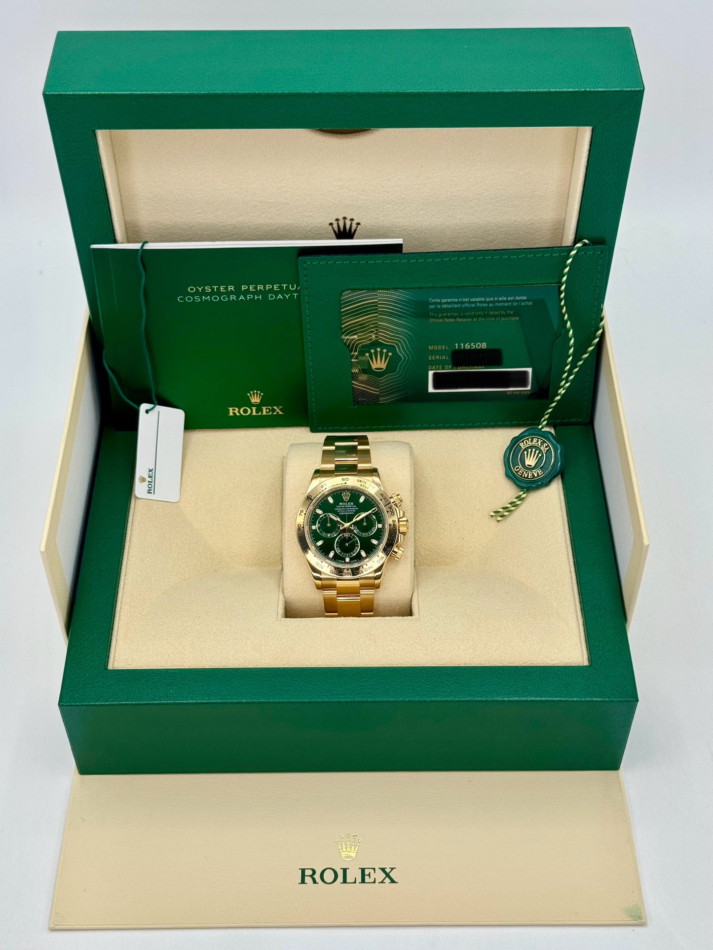 2022 Rolex Daytona "John Mayer" 40mm 116508 Yellow Gold Green Dial