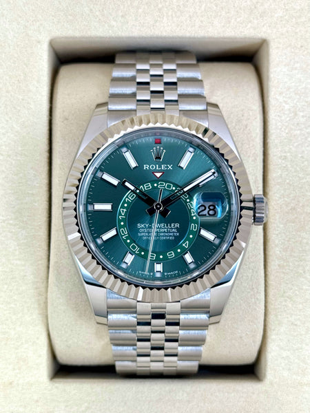 ROLEX 緑色 ショップ袋 9枚セット　正規品 NEW 2026 Rolex Sky-Dweller 42mm 336934 Jubilee Green Dial