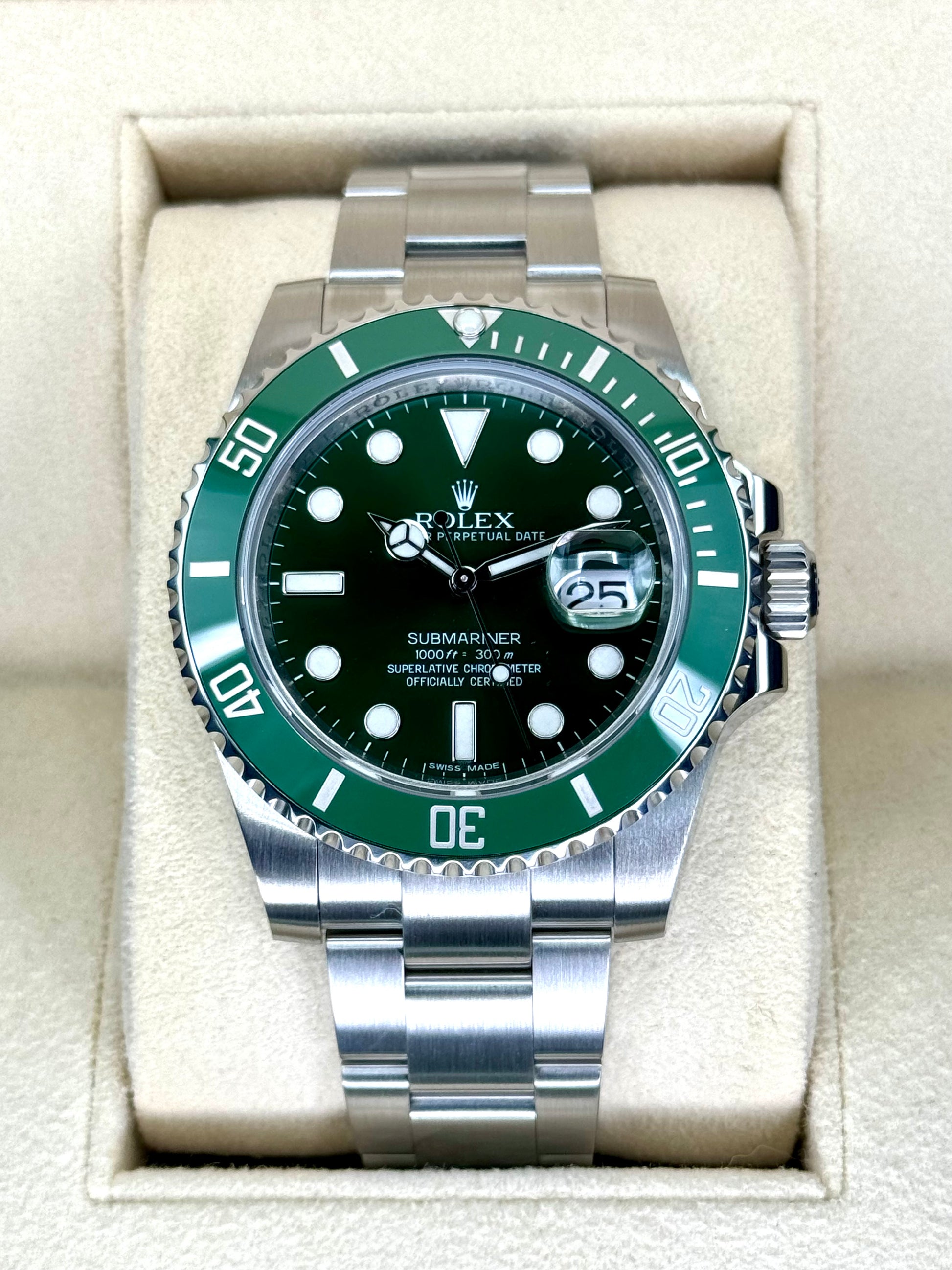 2015 Rolex Submariner Date "Hulk" 40mm 116610LV Green Dial - MyWatchLLC