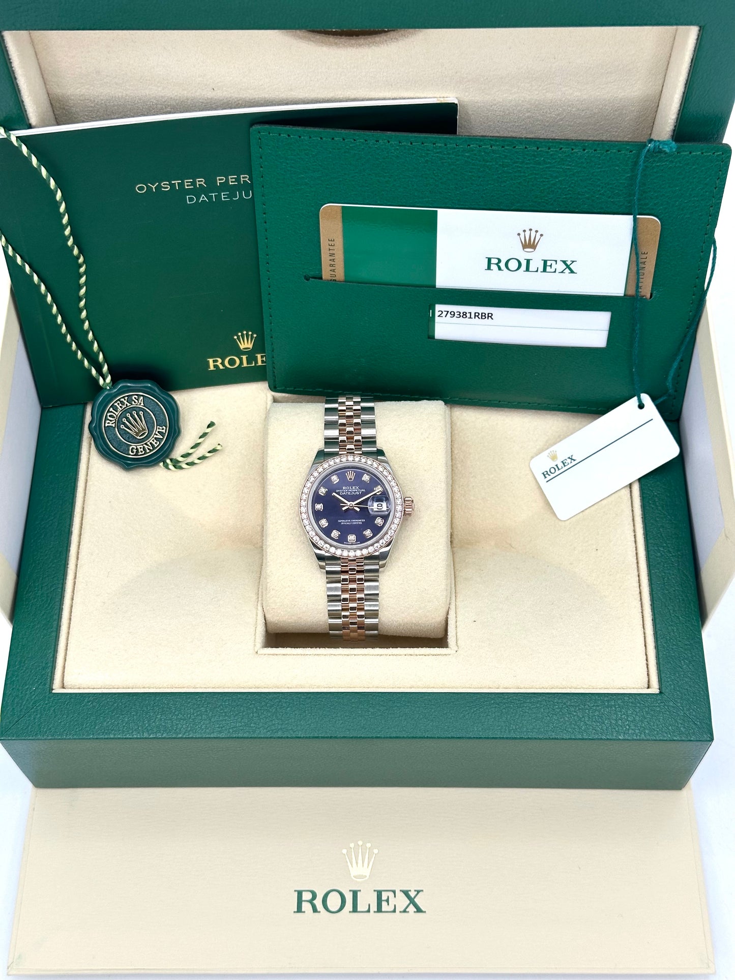 2017 Rolex Lady-Datejust 28mm 279381RBR Two-Tone Purple Diamond Dial