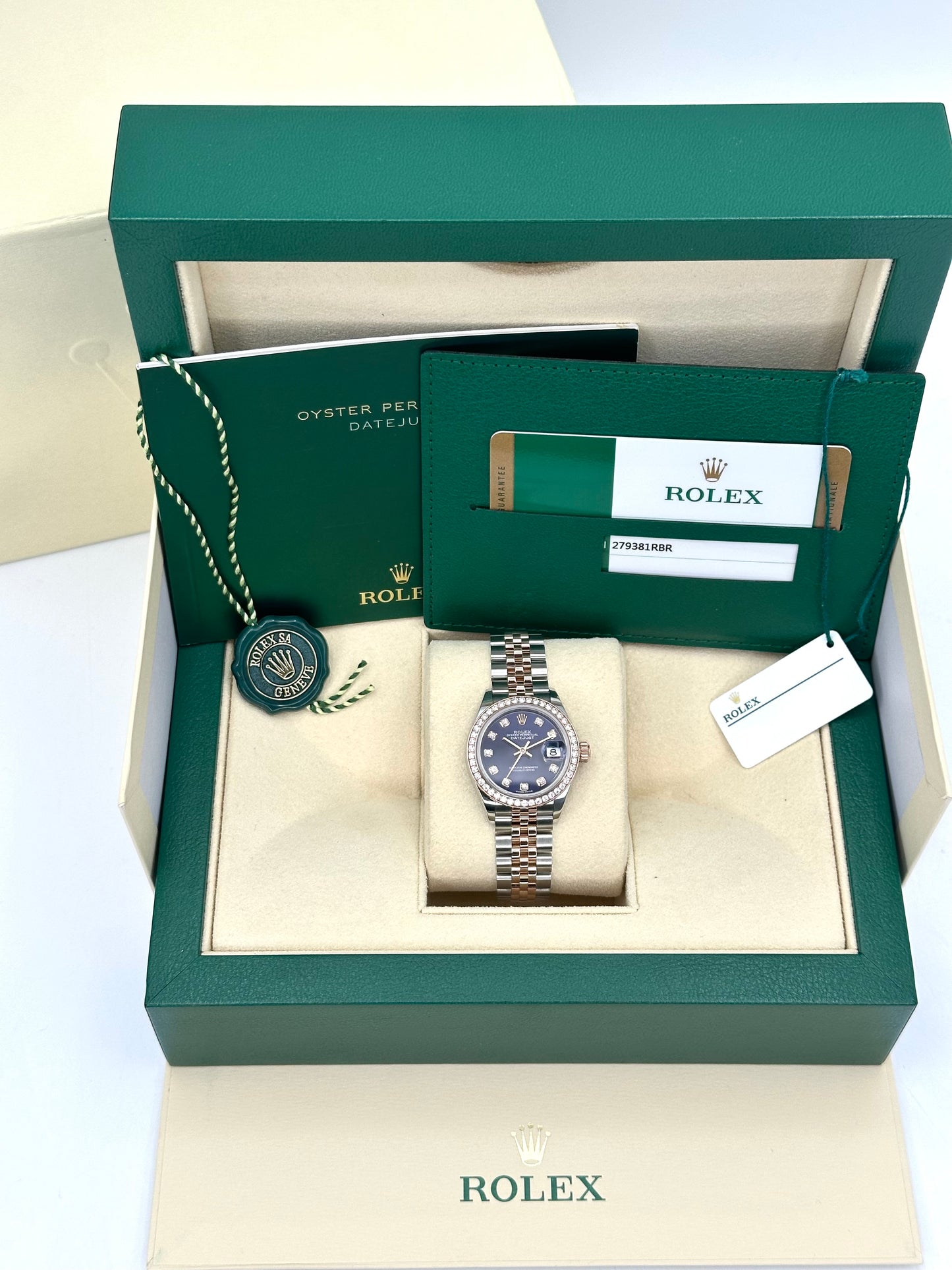 2017 Rolex Lady-Datejust 28mm 279381RBR Two-Tone Purple Diamond Dial