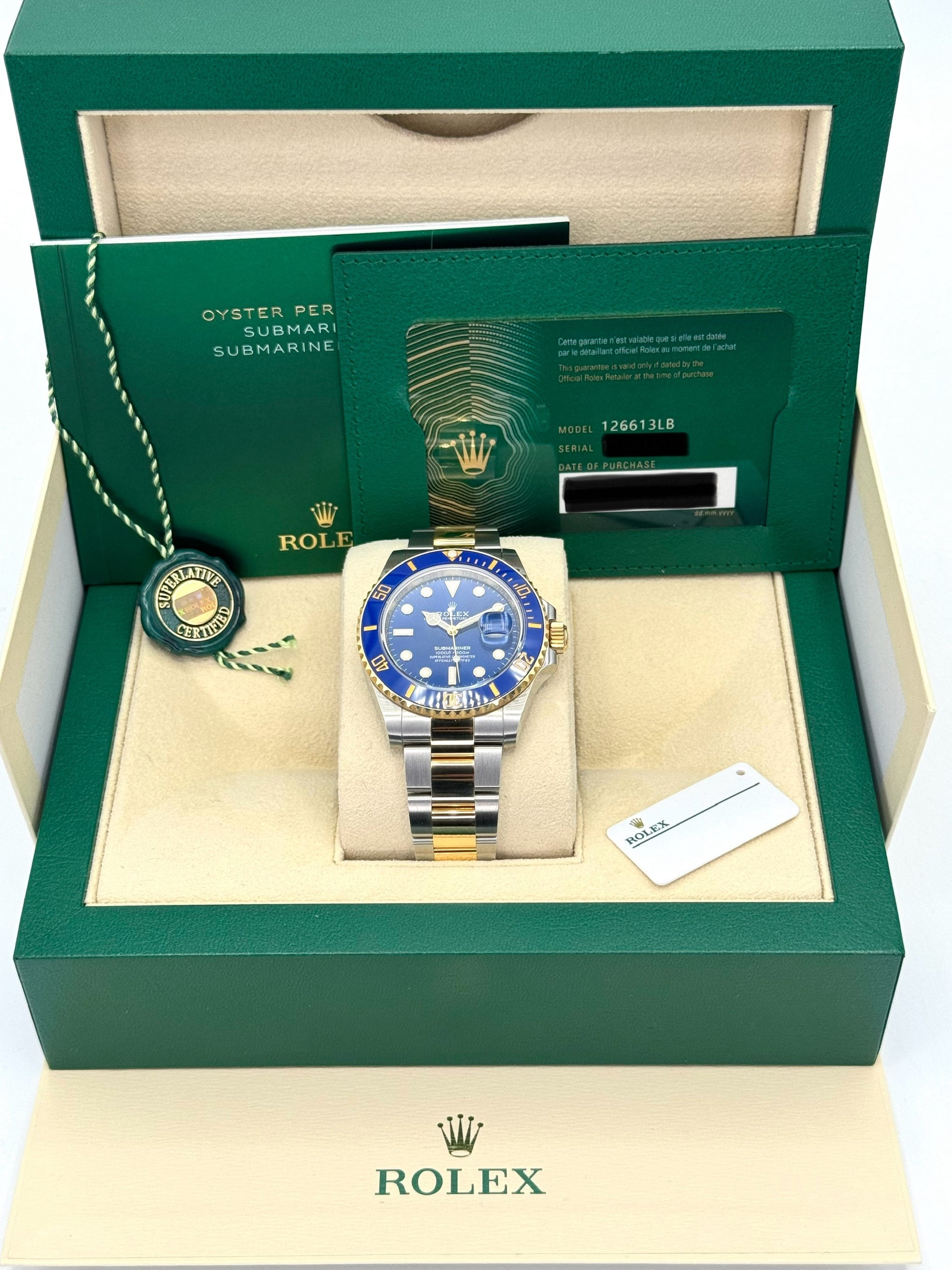 NEW 2023 Rolex Submariner Date "Bluesy" 41mm 126613LB Blue Dial - MyWatchLLC