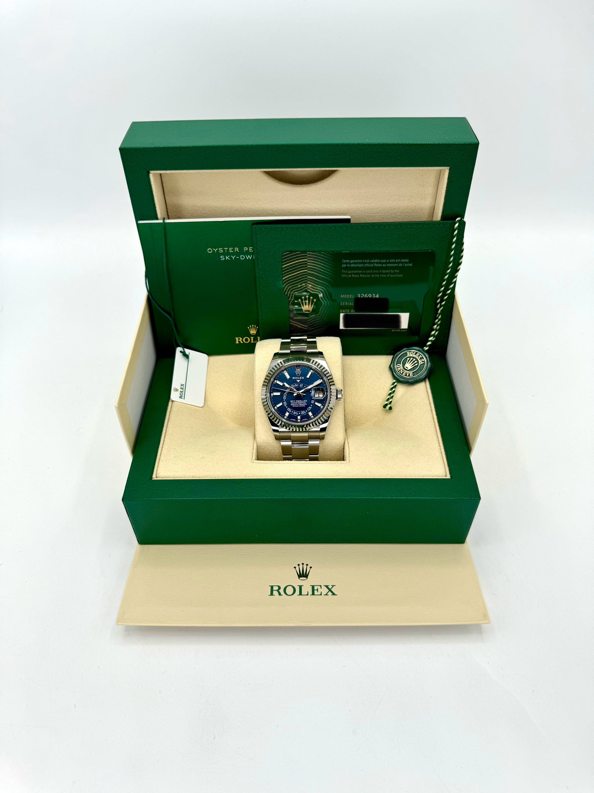 2022 Rolex Sky-Dweller 42mm 326934 Stainless Steel Oyster Blue Dial - MyWatchLLC
