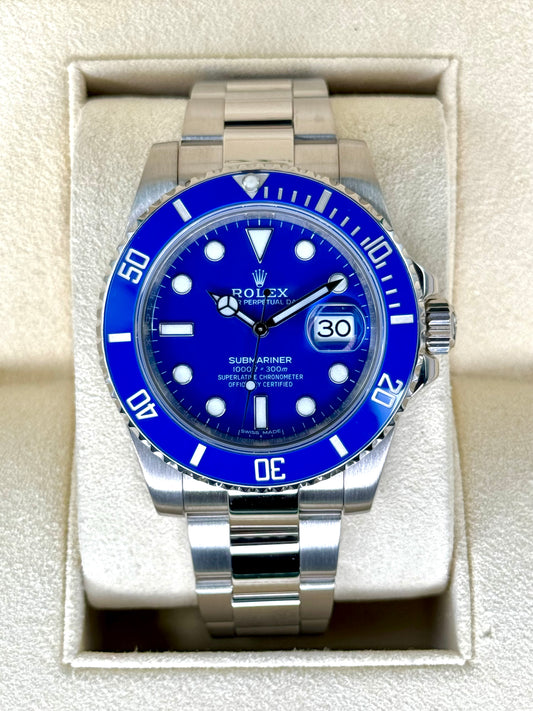 2017 Rolex Submariner Date "Smurf" 40mm 116619LB White Gold Blue Dial - MyWatchLLC