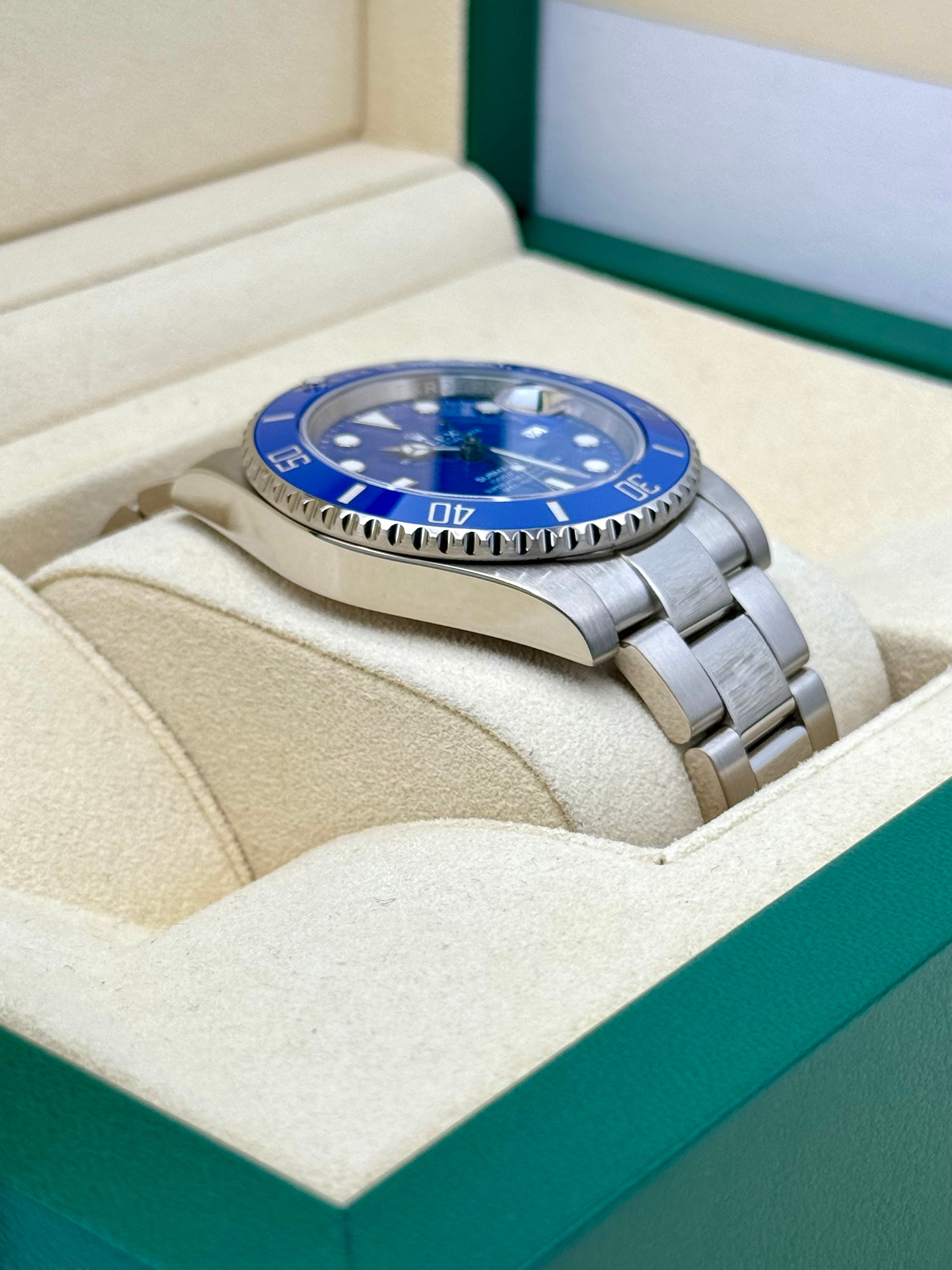 Rolex Submariner Date 41mm White Gold Smurf 126619LB Unworn 2023 for  $37,395 for sale from a Trusted Seller on Chrono24