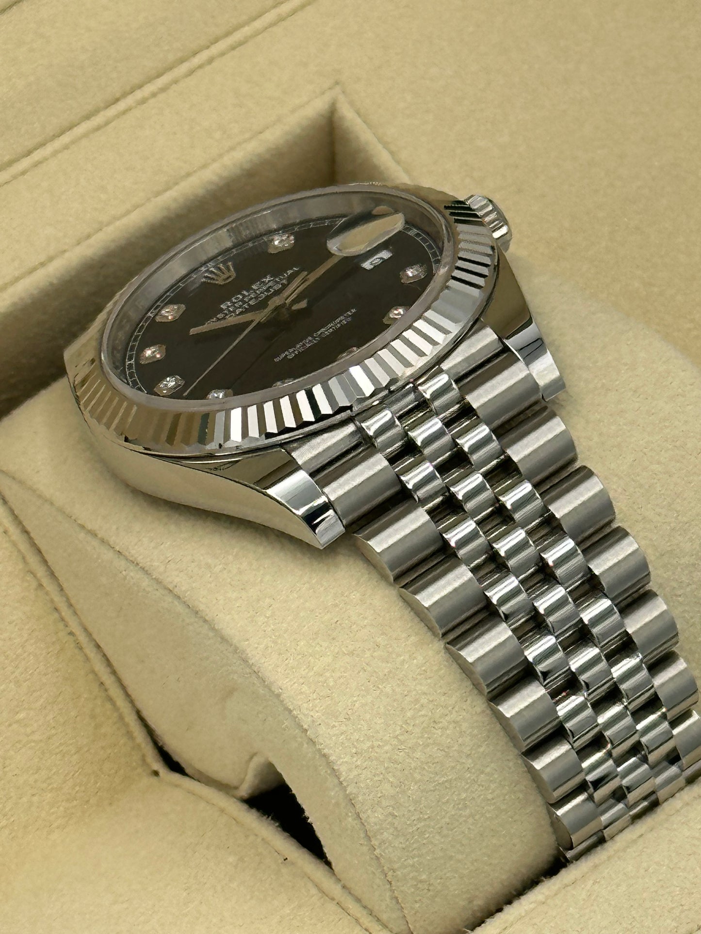 2022 Rolex Datejust 41mm 126334 Stainless Steel Jubilee Dlue Diamond Dial - MyWatchLLC