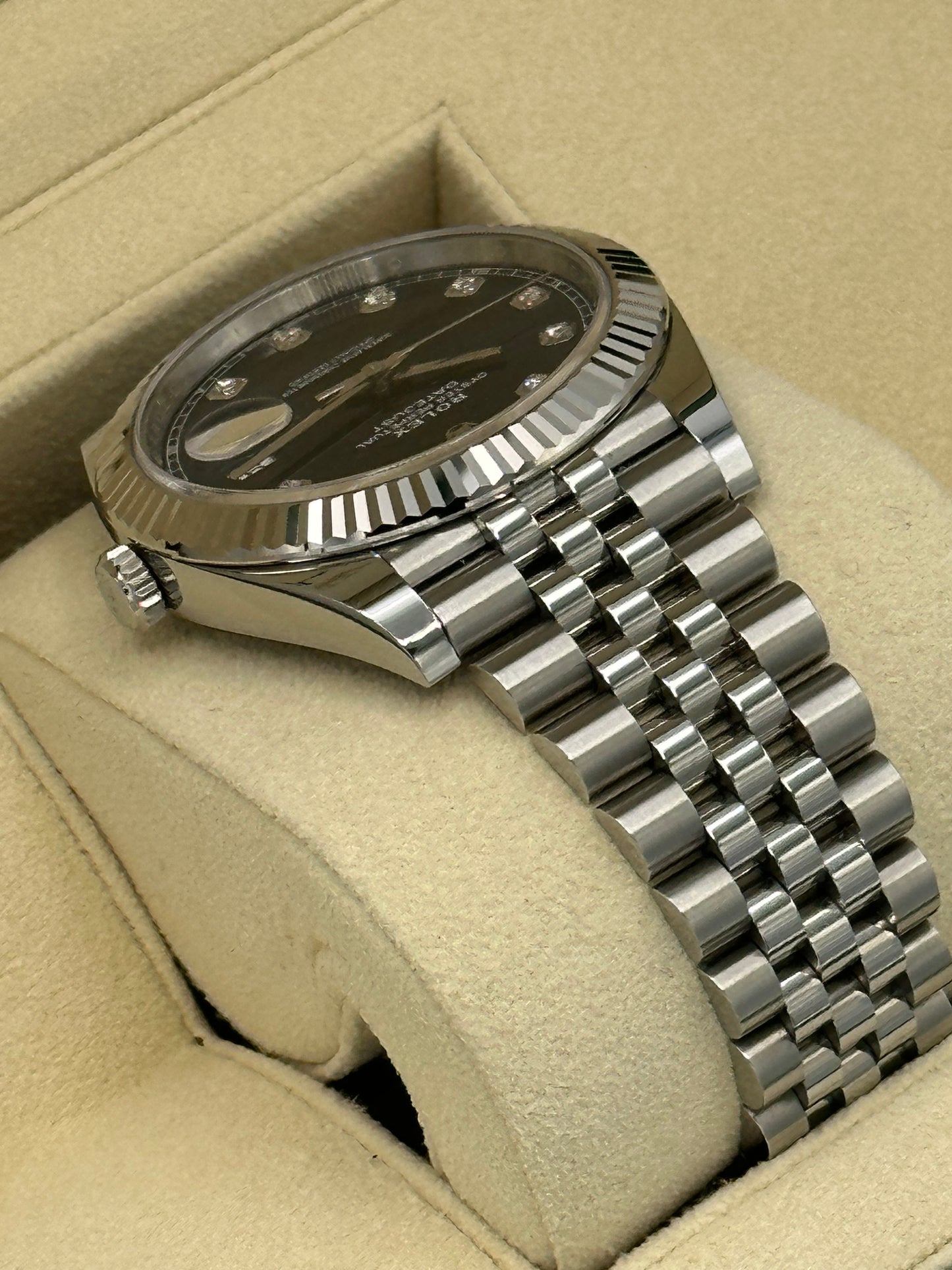 2022 Rolex Datejust 41mm 126334 Stainless Steel Jubilee Dlue Diamond Dial - MyWatchLLC