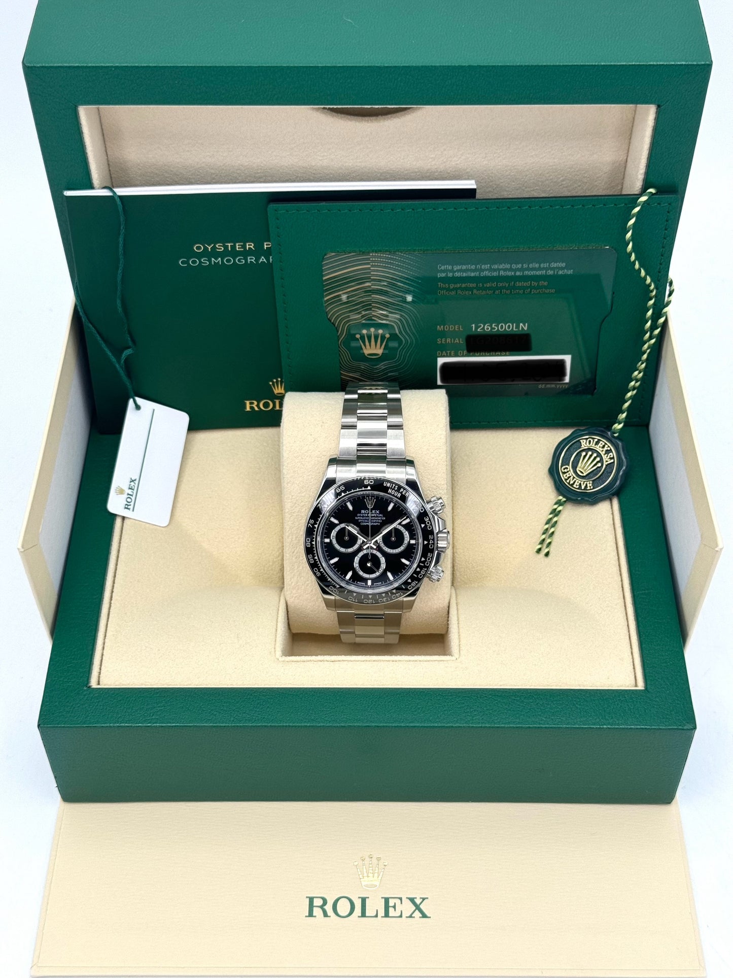 2024 Rolex Daytona 40mm 126500LN Stainless Steel Black Dial