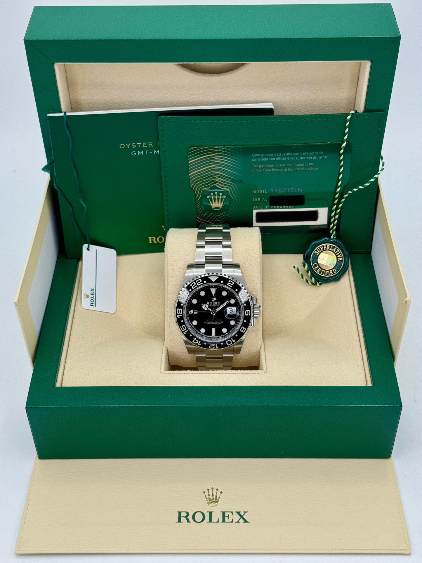 NEW 2022 Rolex GMT-Master II 40mm 116710LN Stainless Steel Black Dial