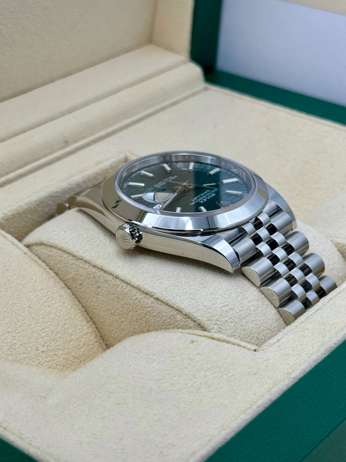 NEW 2024 Rolex Datejust 41mm 126300 Jubilee Green Motif Dial - MyWatchLLC