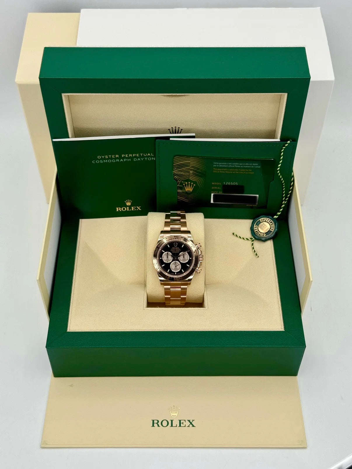 NEW 2025 Rolex Daytona 40mm 126505 Rose Gold Black Dial