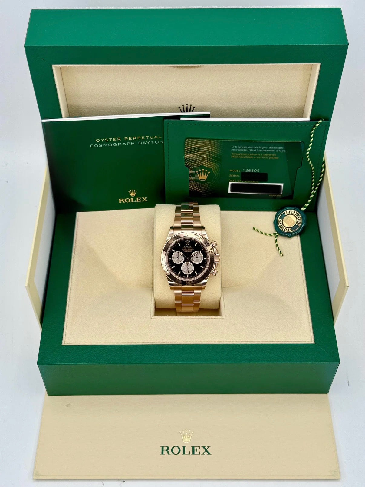 NEW 2025 Rolex Daytona 40mm 126505 Rose Gold Black Dial