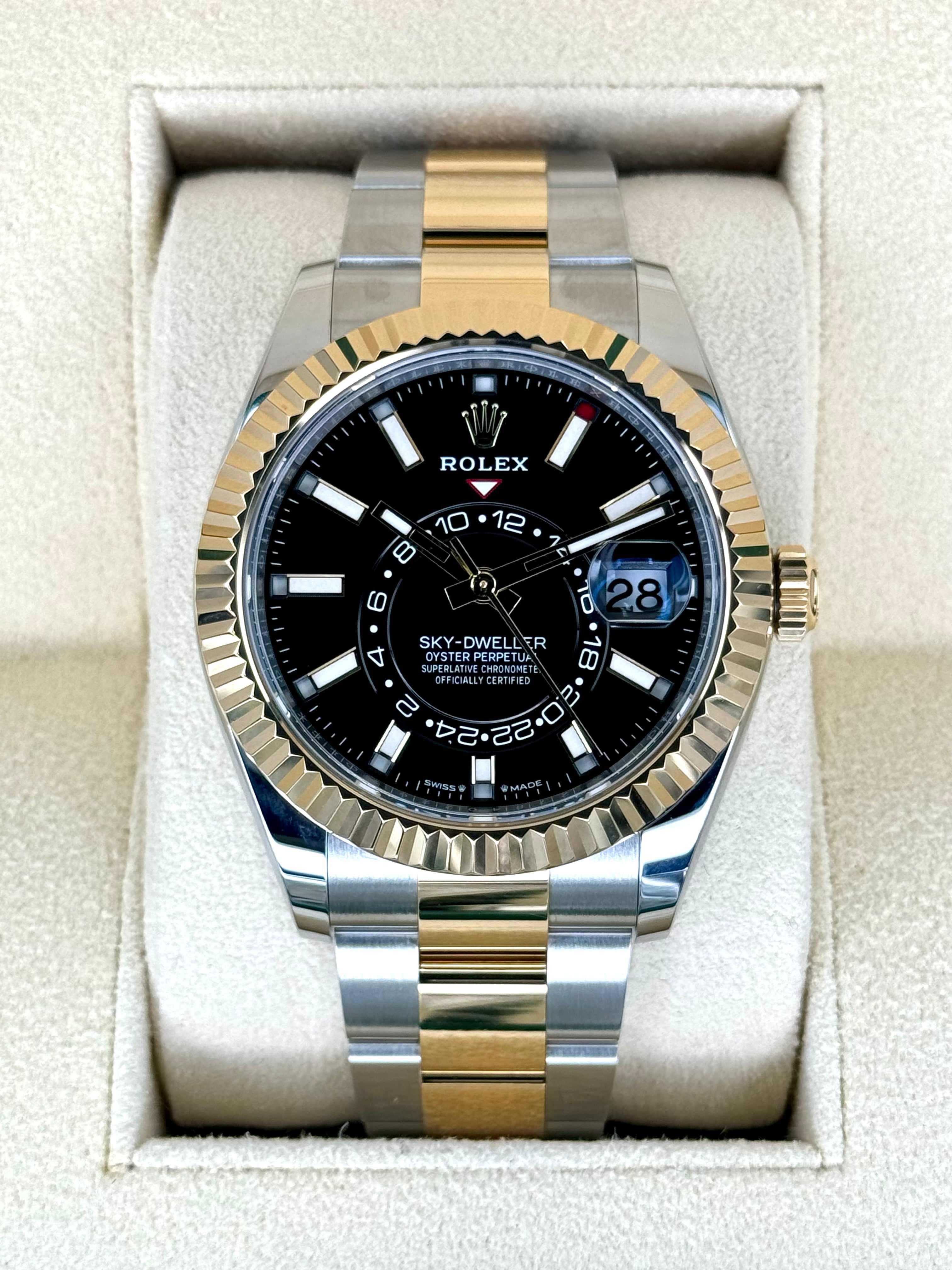 NEW 2023 Rolex Sky Dweller 42mm 336933 Two Tone Oyster Black Dial