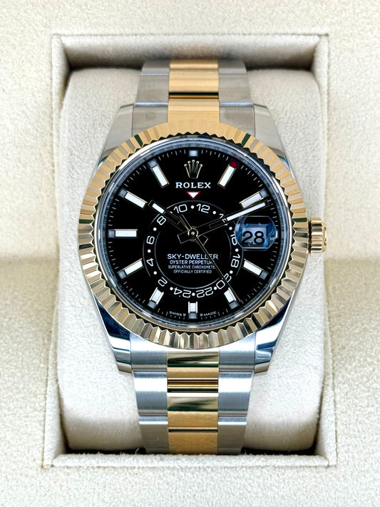 2023 Rolex Sky-Dweller 42mm 336933 Two-Tone Oyster Black Dial - MyWatchLLC