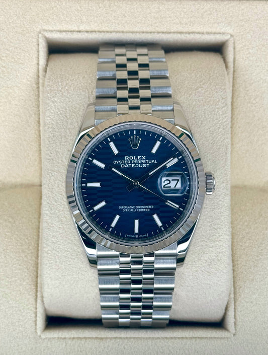 2023 Datejust 36mm 126234 Stainless Steel Jubilee Blue Motif Dial