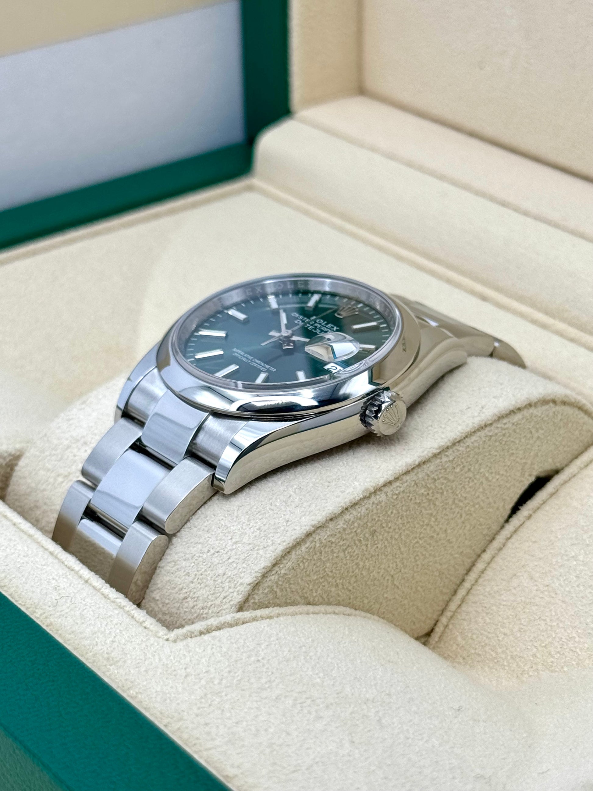 NEW 2023 Rolex Datejust 36mm 126200 Steel Oyster Mint Green Dial - MyWatchLLC