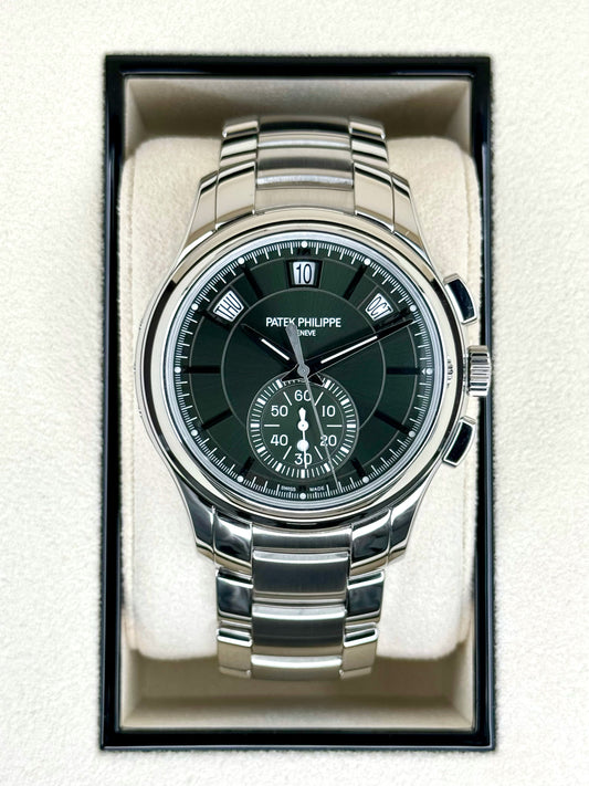 NEW 2024 Patek Philippe 5905/1A Flyback Chronograph Annual Calendar Olive Green Dial