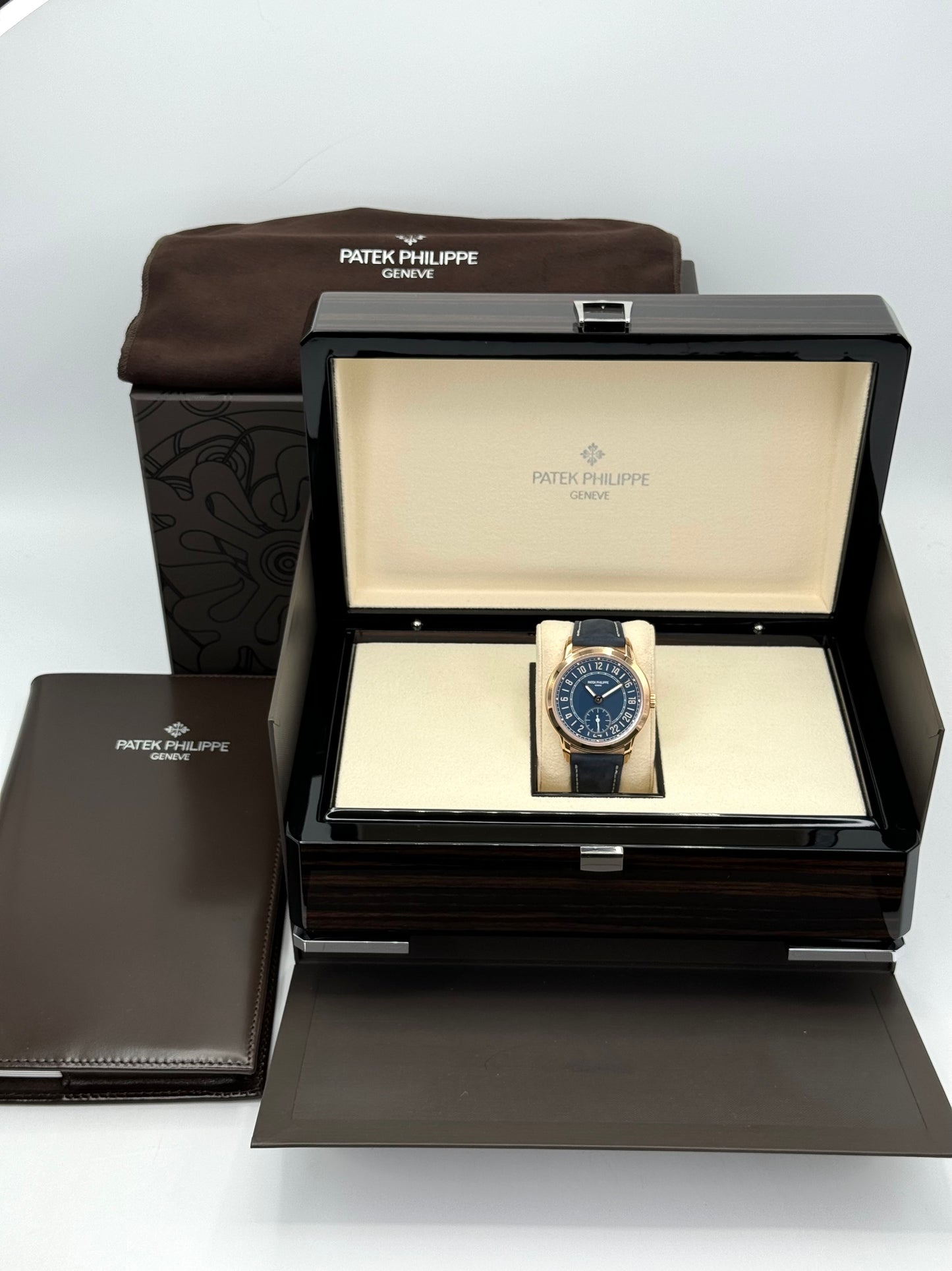 NEW 2024 Patek Philippe 5224R Calatrava Travel Time Rose Gold Blue Dial