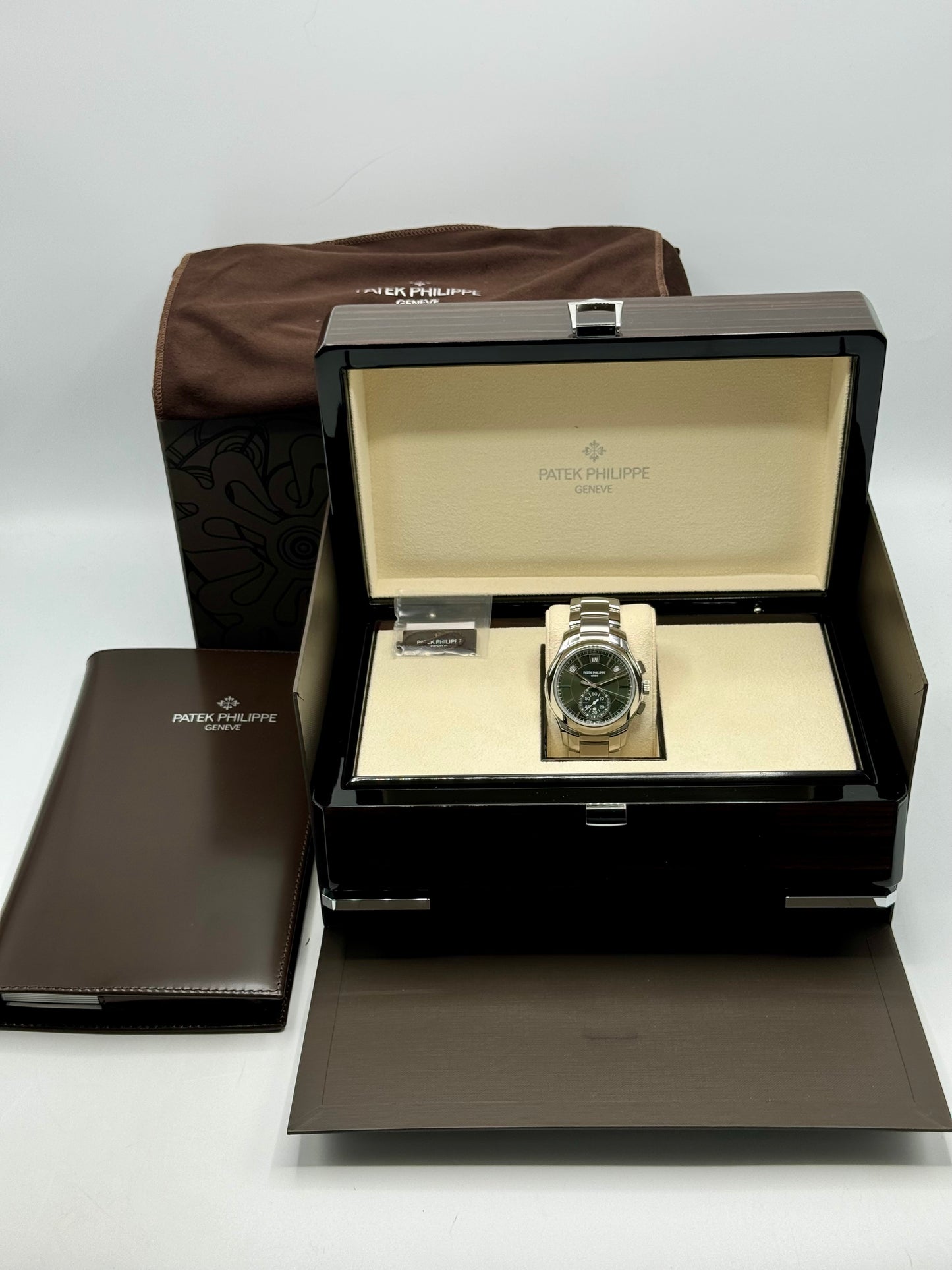 NEW 2024 Patek Philippe 5905/1A Flyback Chronograph Annual Calendar Olive Green Dial