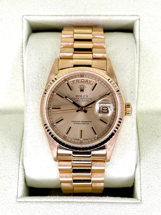 1983 Rolex Day-Date 36mm 18038 Presidential Champagne Dial - MyWatchLLC