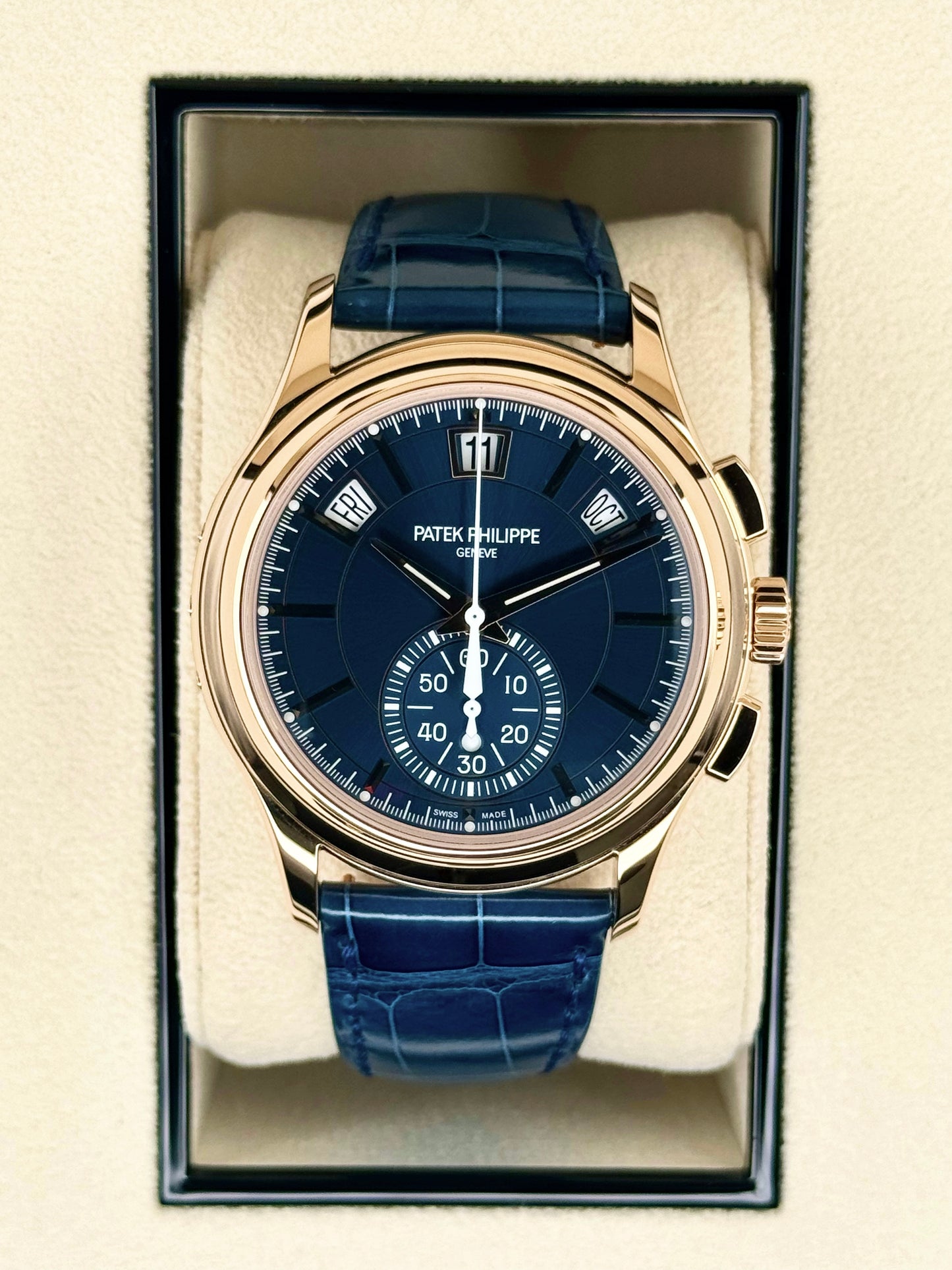 NEW 2023 Patek Philippe 5905R Flyback Chronograph Annual Calendar Blue Dial