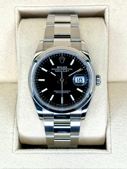 2022 Rolex Datejust 36mm 126200 Stainless Steel Oyster Black Dial - MyWatchLLC