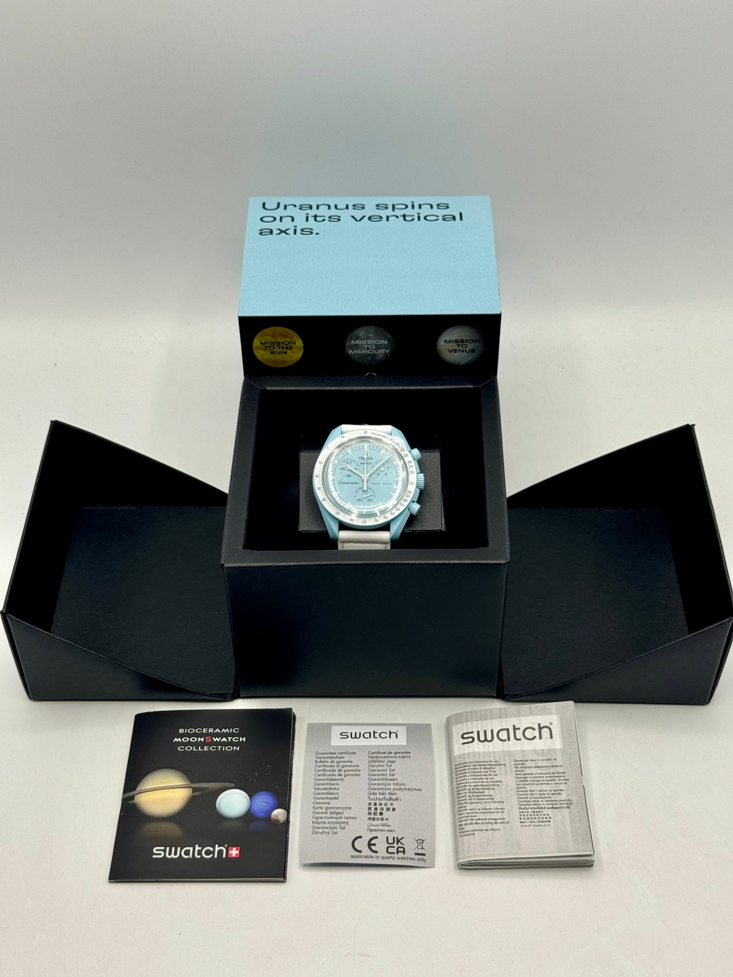 NEW Omega S033L100 Bioceramic Moon Swatch  - Mission to Uranus