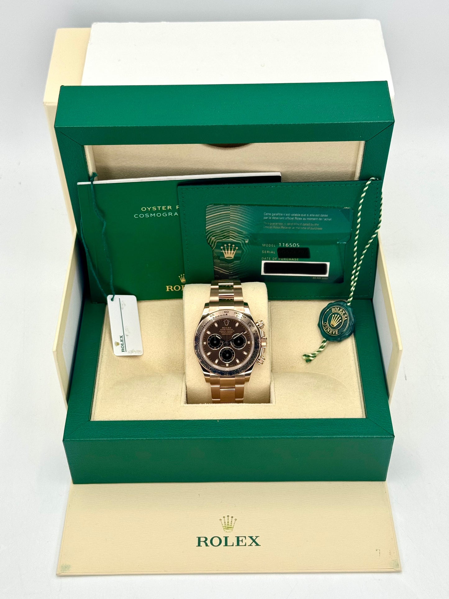 2022 Rolex Daytona 40mm 116505 Rose Gold Chocolate Dial