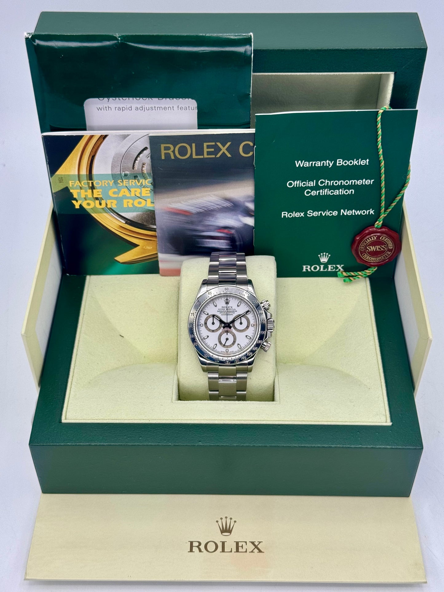 2007 Rolex Daytona 40mm 116520 Stainless Steel White Dial