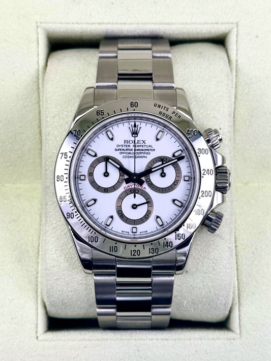 2007 Rolex Daytona 40mm 116520 Stainless Steel White Dial