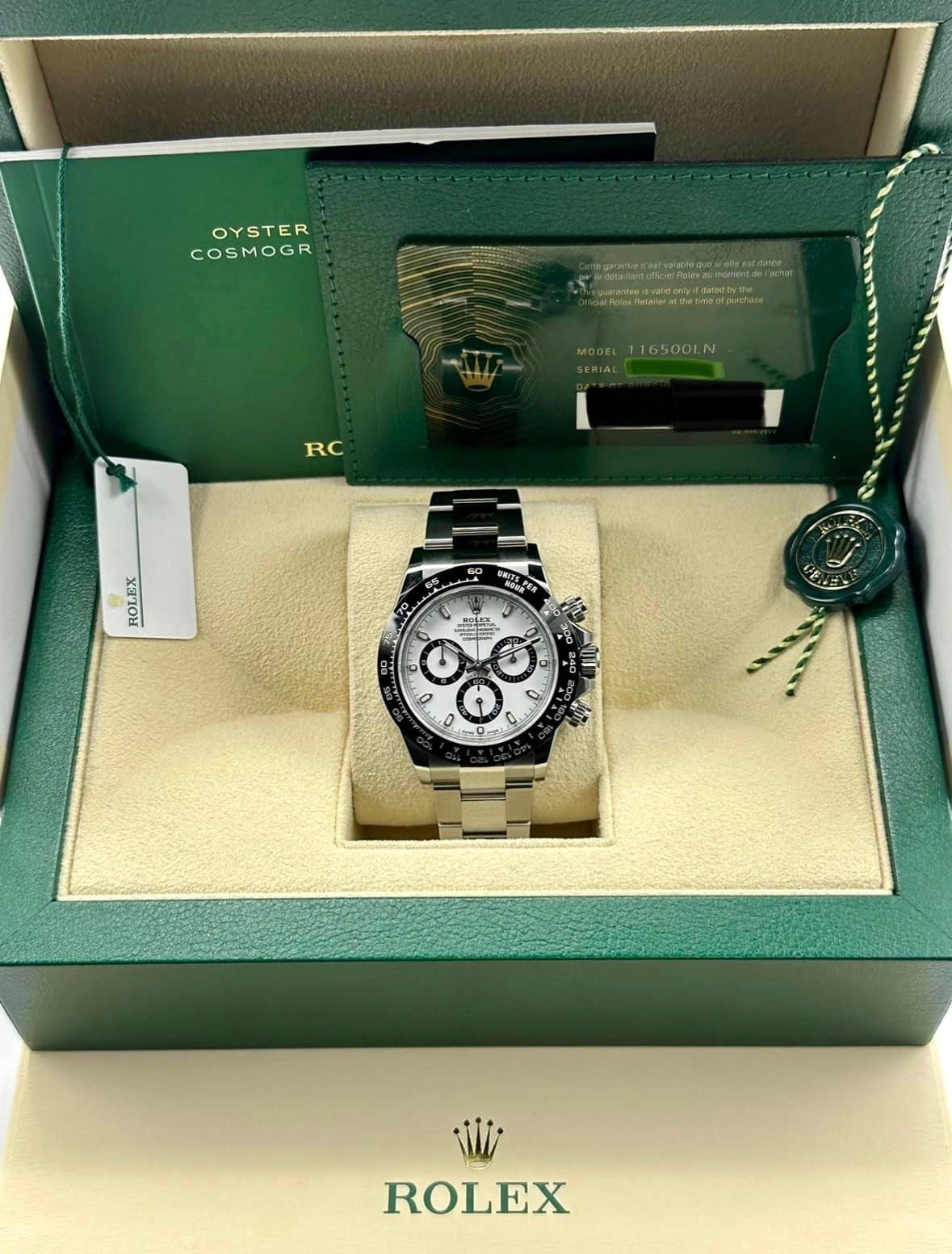 NEW 2023 Rolex Daytona 40mm 116500LN Stainless Steel White Panda Dial - MyWatchLLC