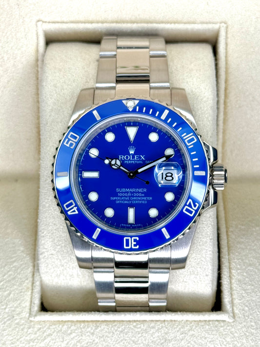Rolex Submariner "Smurf" 40mm 116619LB White Gold Blue Dial - MyWatchLLC