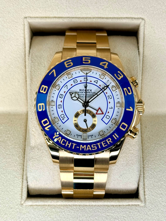 2022 Rolex Yacht-Master II 44mm 116688 18K Yellow Gold White Dial