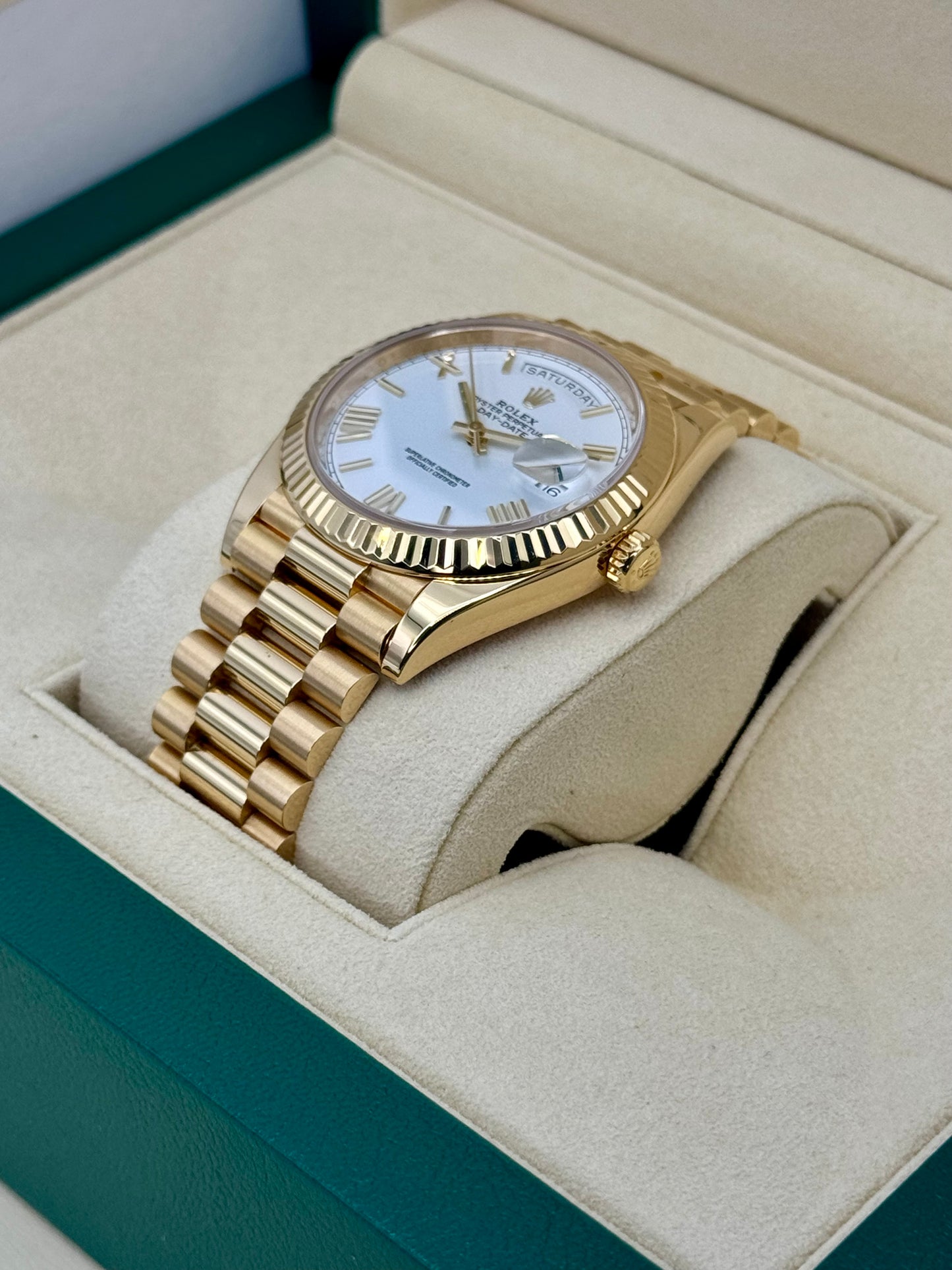 2019 Rolex Day-Date 40mm 228238 Presidential White Dial