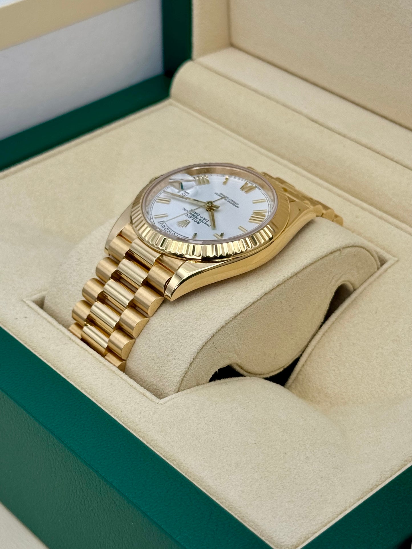 2019 Rolex Day-Date 40mm 228238 Presidential White Dial