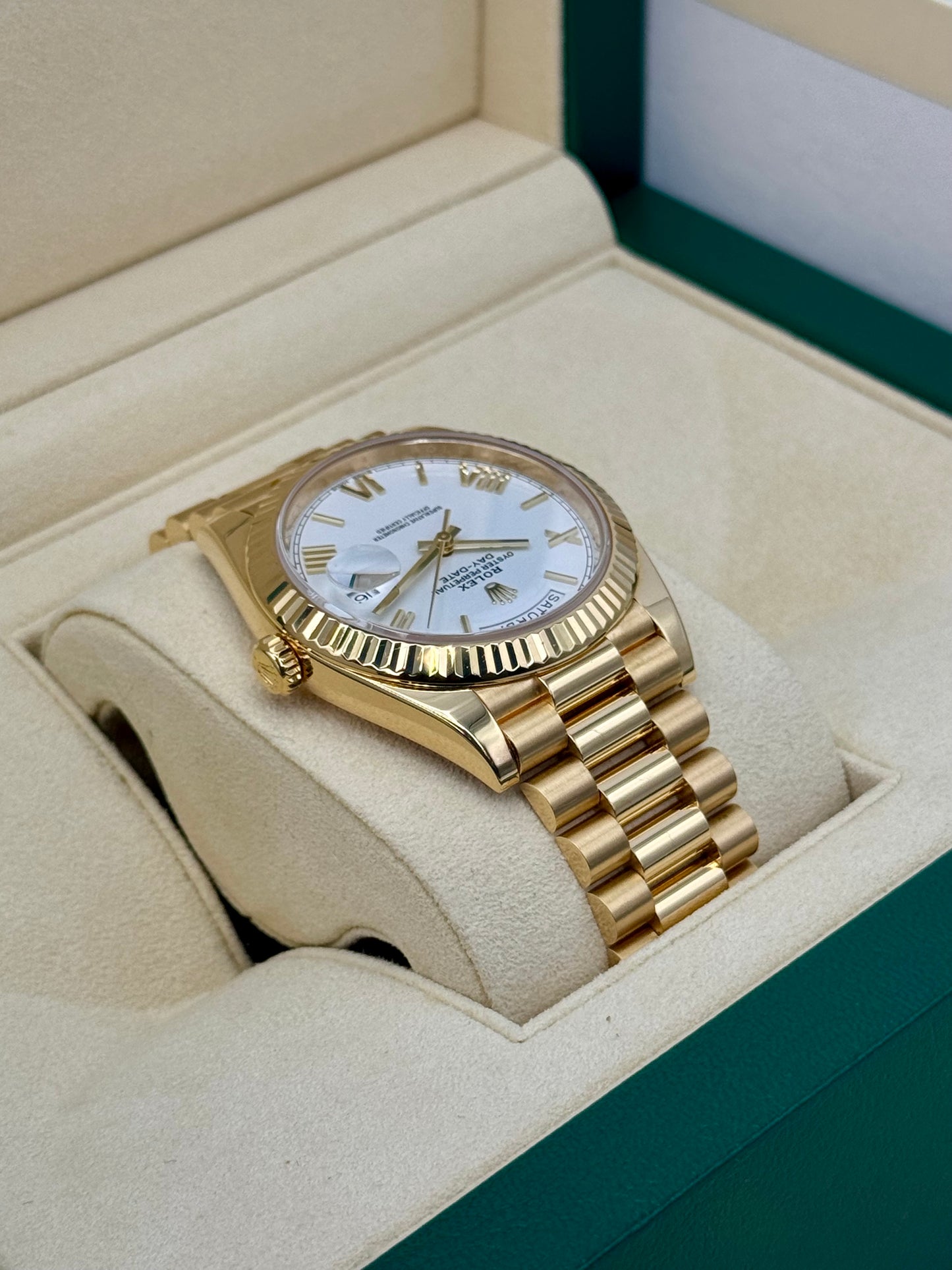 2019 Rolex Day-Date 40mm 228238 Presidential White Dial