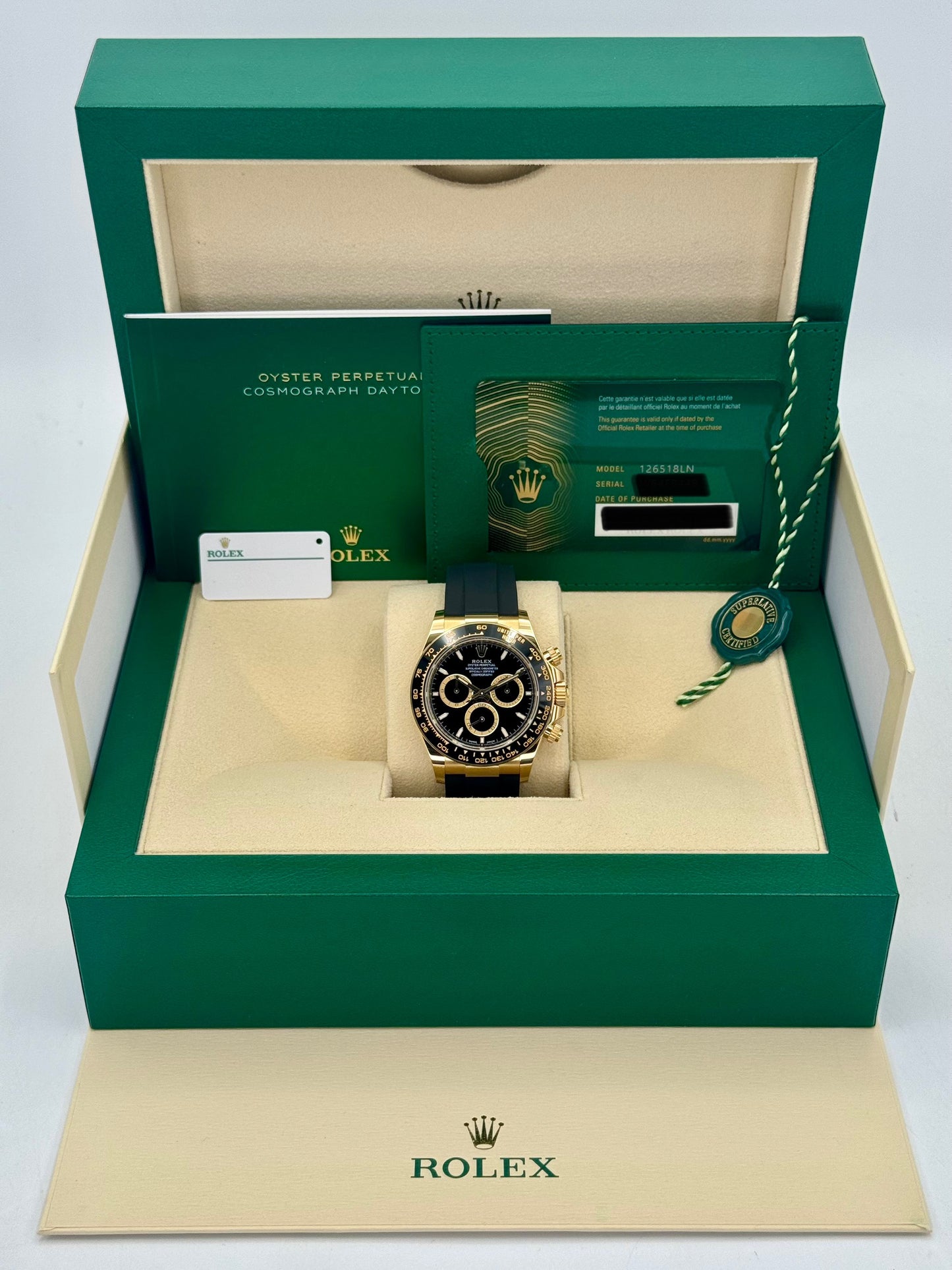 NEW 2024 Rolex Daytona 40mm 126518LN Yellow Gold Oysterflex Black Dial