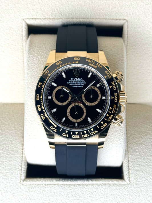 NEW 2024 Rolex Daytona 40mm 126518LN Yellow Gold Oysterflex Black Dial