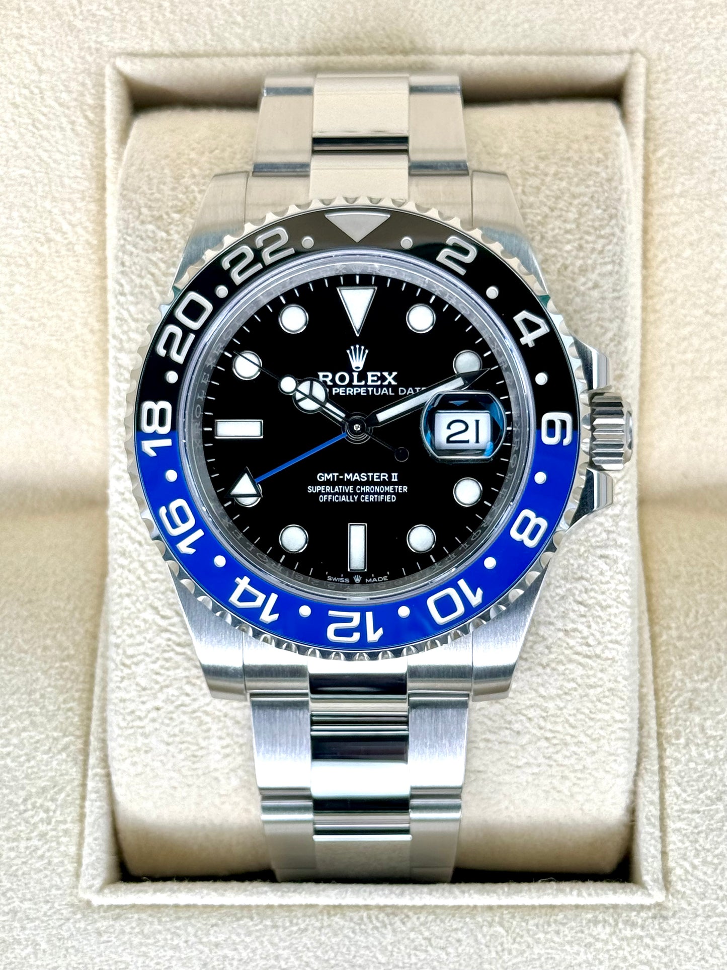 2021 Rolex GMT-Master II "Batman" 40mm 126710BLNR Oyster Black Dial - MyWatchLLC