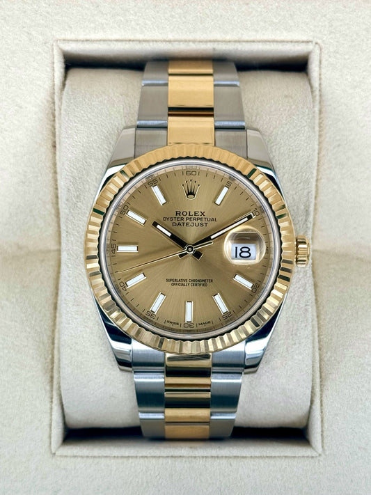 2017 Rolex Datejust 41mm 126333 Two-Tone Oyster Champagne Dial