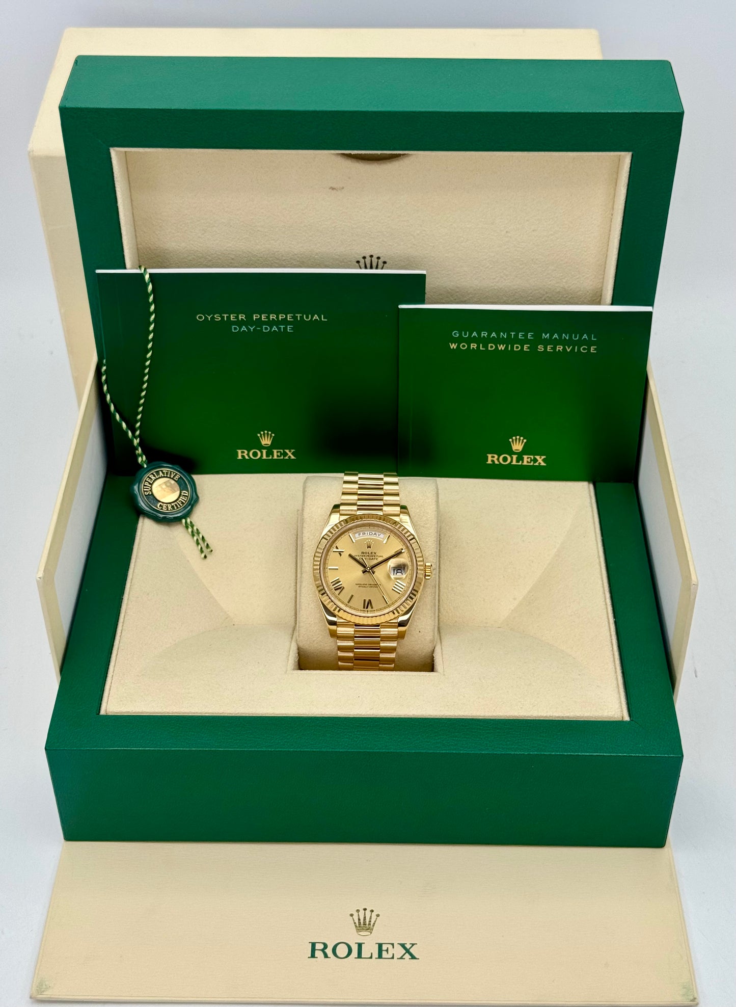 2021 Rolex Day-Date 40mm 228238 Presidential Champagne Dial